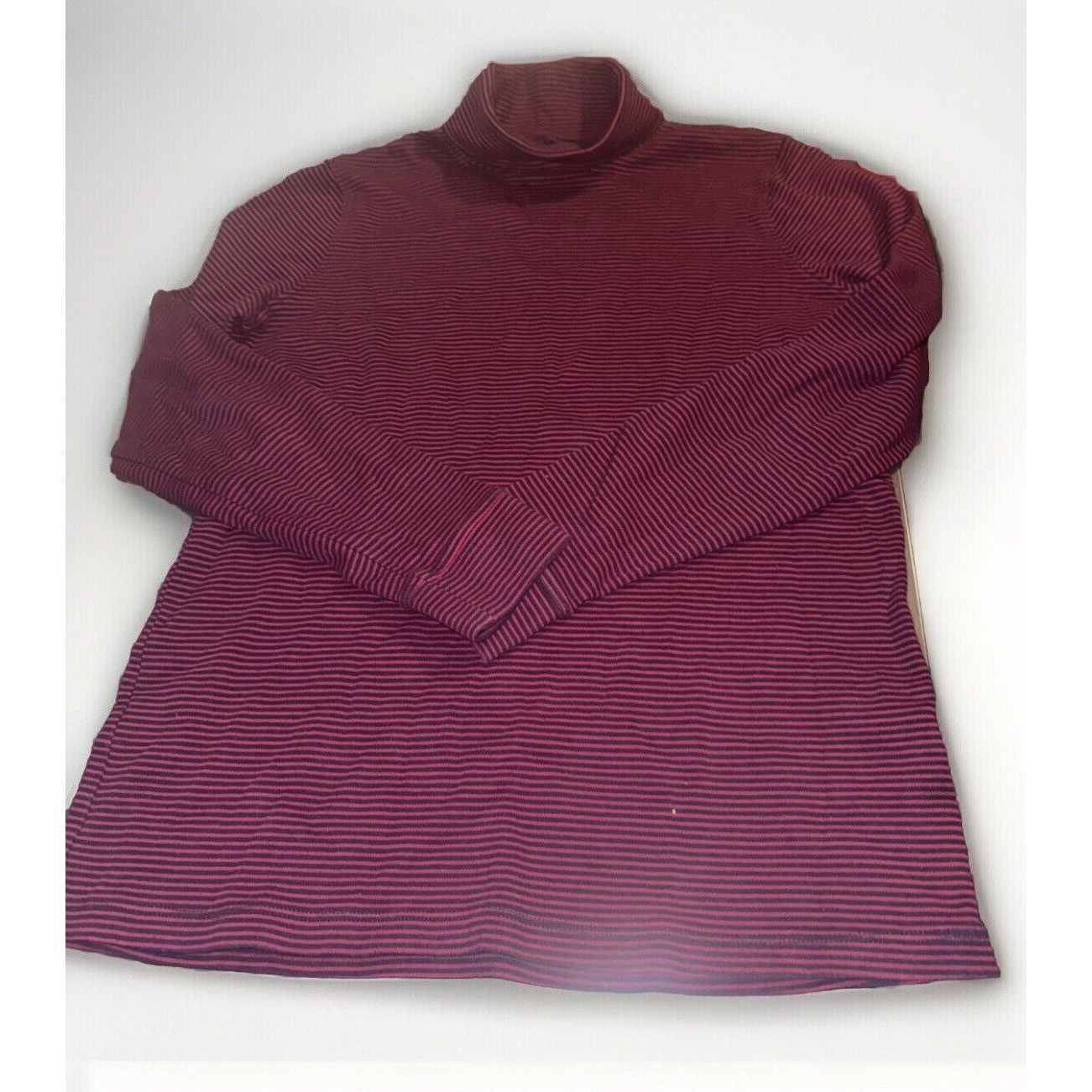 L.L. Bean LL Bean Top Womens Medium Red Gray Stripe Turtleneck Stretch Size XS / US 0-2 / IT 36-38 - 3 Thumbnail