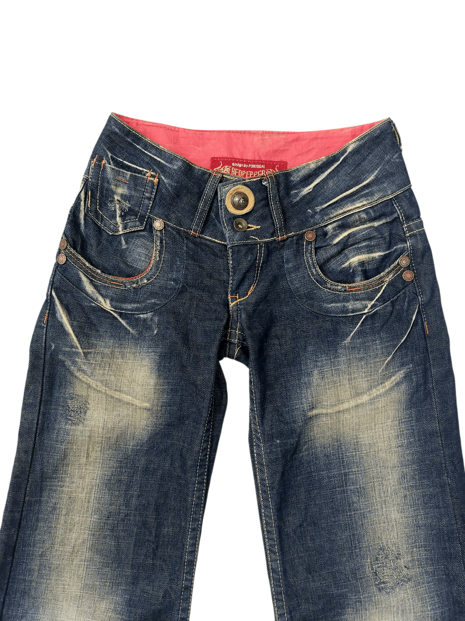 Vintage Red Pepper Punk Bootcut Unisex Low Rise Denim Size 26" / US 2 / IT 38 - 3 Thumbnail