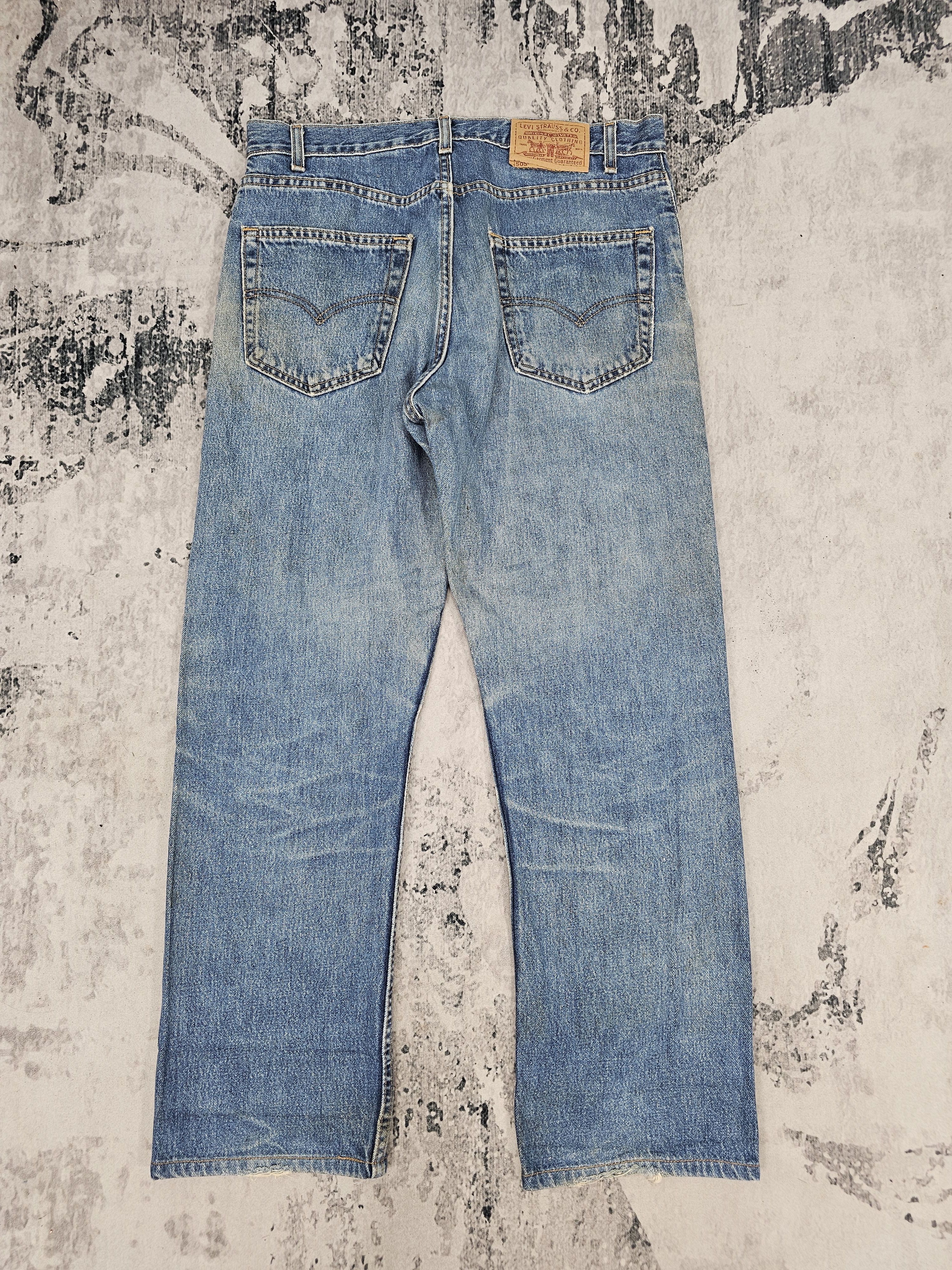 Levi's Vintage Clothing Vtg 90'S LEVIS 505 Distressed Faded Blue Cropped Jeans L0498 Size US 34 / EU 50 - 2 Thumbnail