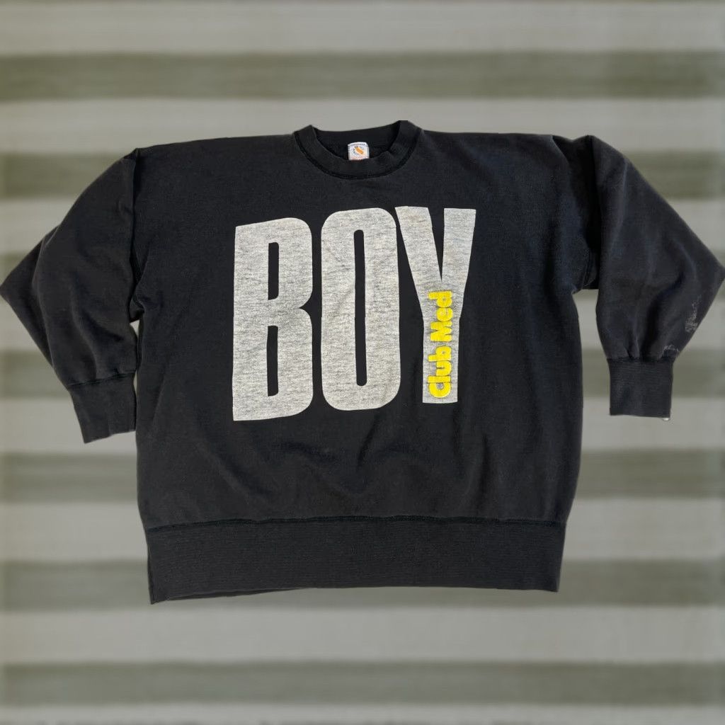 Vintage VINTAGE West Memory Men's Crewneck Sweatshirt Solid Black XL 90s Boy Club Med Made in France Size US XL / EU 56 / 4 - 1 Thumbnail