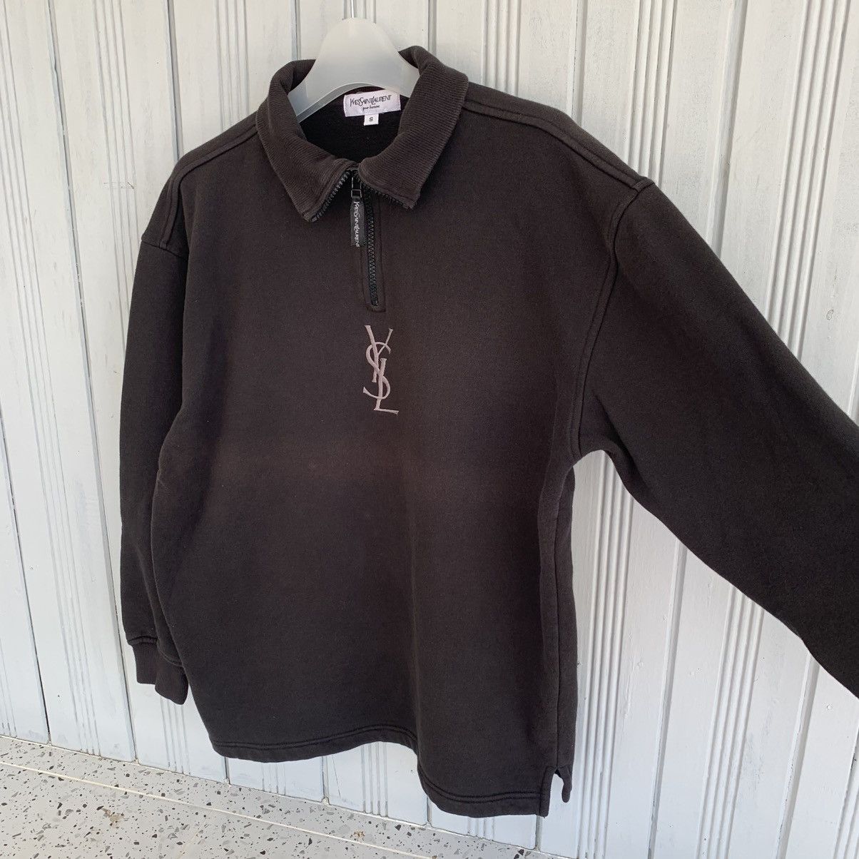 Yves Saint Laurent Vintage YSL Yves Saint Laurent Quarter Zip Zipper Sweatshirt Size US S / EU 44-46 / 1 - 8 Thumbnail