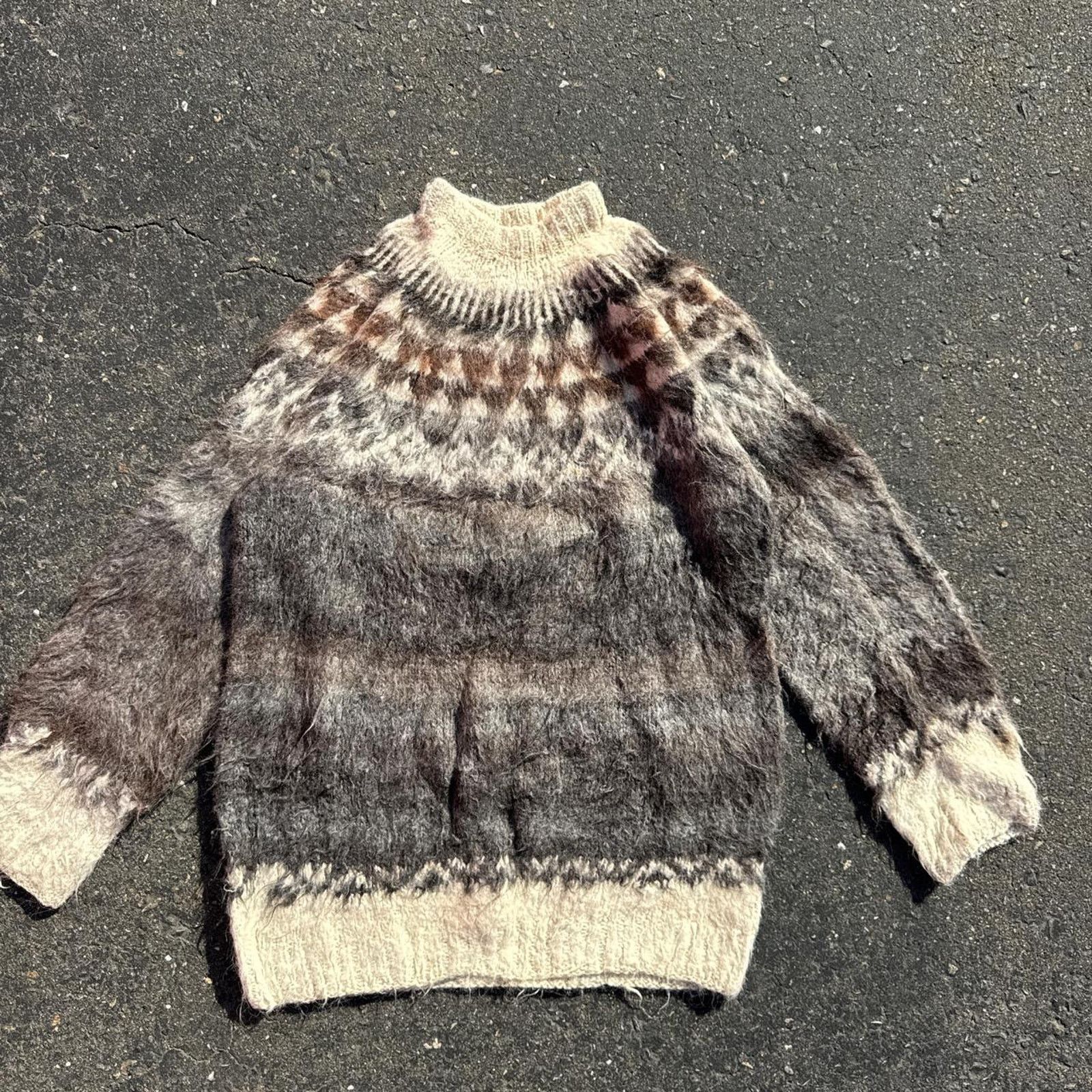 Handmade Vintage Alpaca Wool “John” Sweater – Size Medium Size M / US 6-8 / IT 42-44 - 1 Thumbnail
