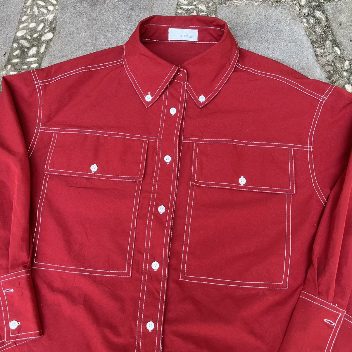 Pleats Please Issey Miyake Vintage🔥ATOP Lody Big Double Pocket Shirt/ Balenciaga Style Size US L / EU 52-54 / 3 - 2 Thumbnail
