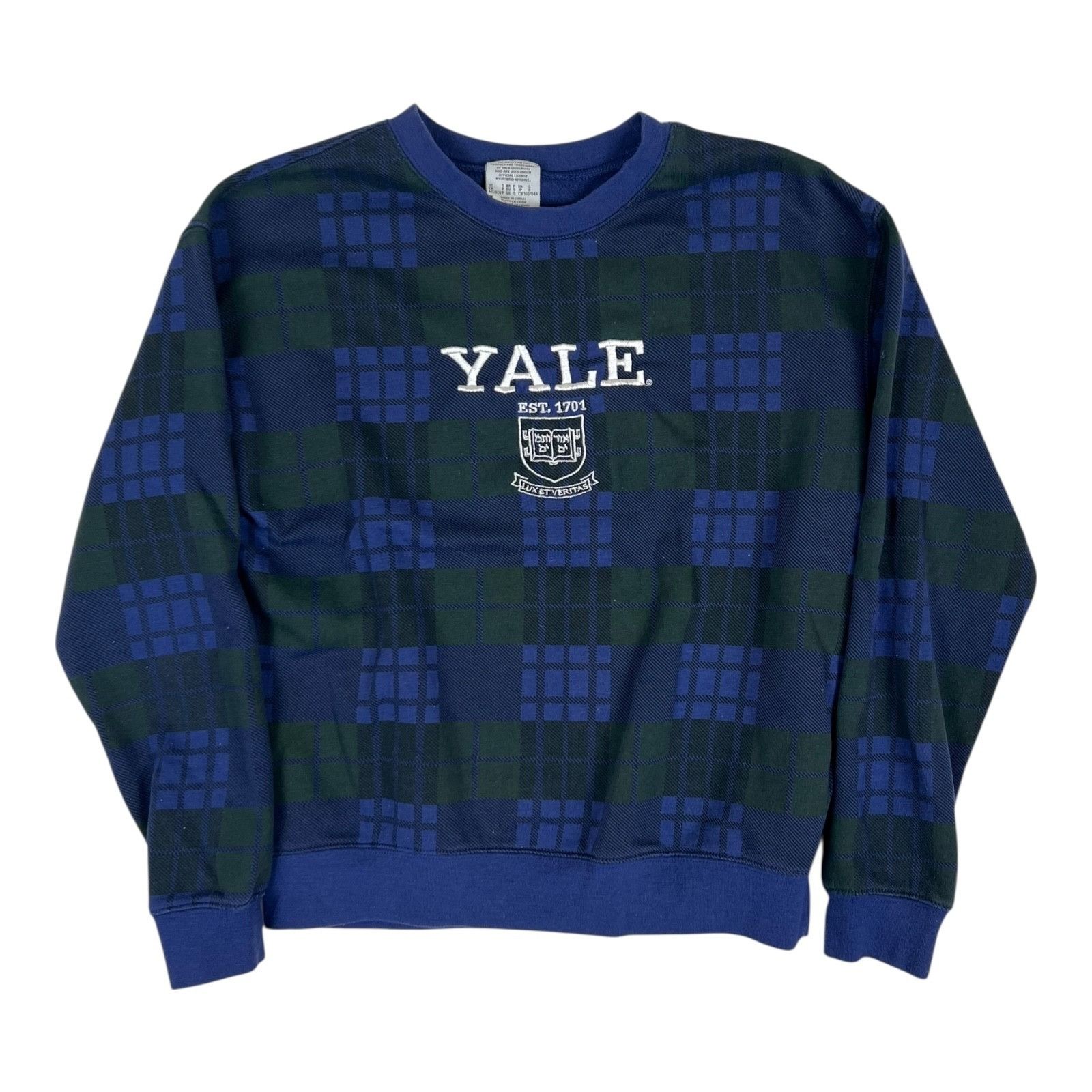 Other Vintage Yale University Womens Small Blue Plaid Embroidered Size S / US 4 / IT 40 - 1 Thumbnail
