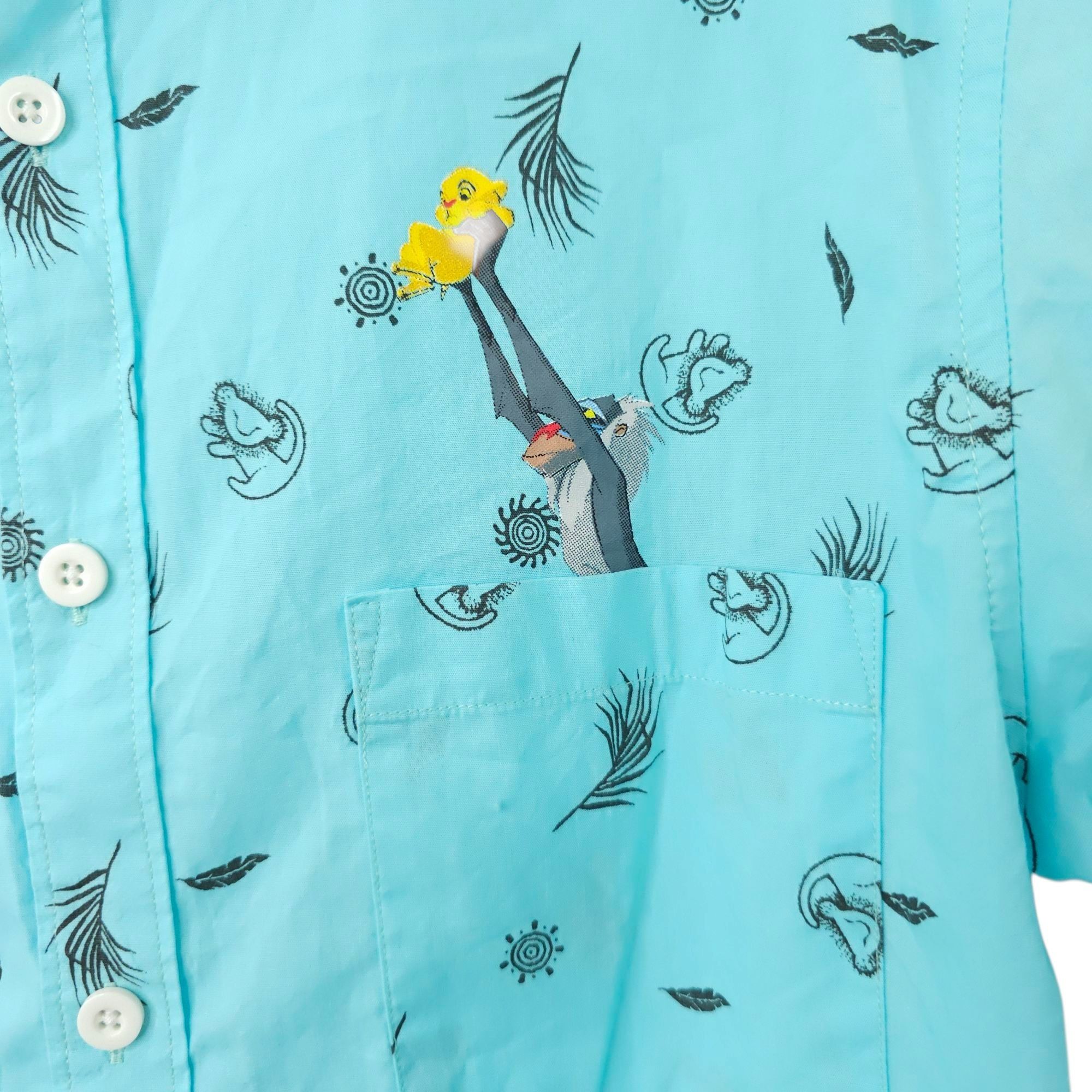 Disney Disney The Lion King Woven Button Front Shirt Adult S Simba Size US S / EU 44-46 / 1 - 6 Thumbnail
