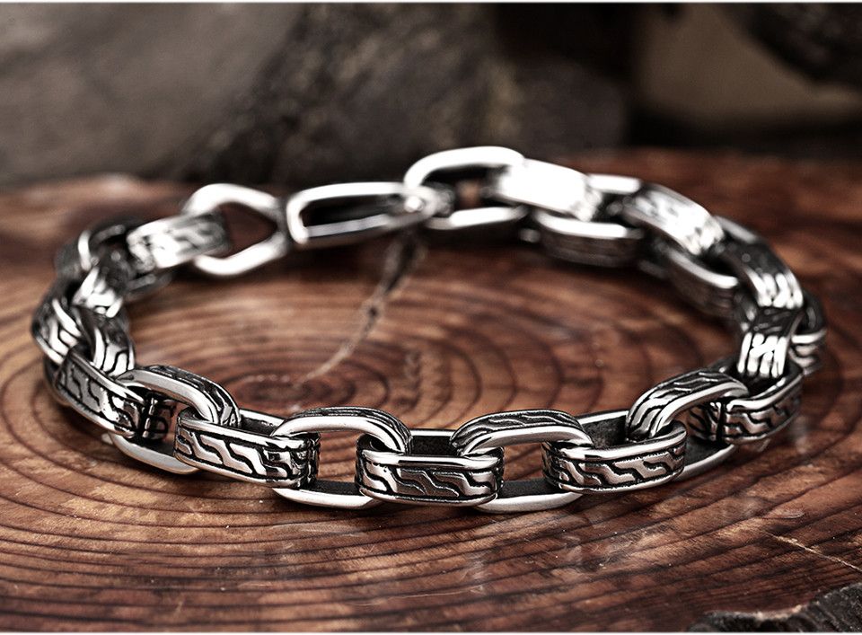 Other × Vintage Stainless Steel Creative Pattern Locomotive Retro Bracelet Size ONE SIZE - 1 Thumbnail