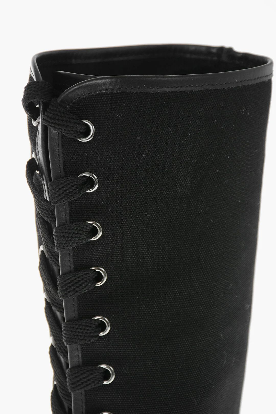 Max Mara og1mm0426 Tall Cotton Boots in Black Size US 7 / IT 37 - 5 Thumbnail