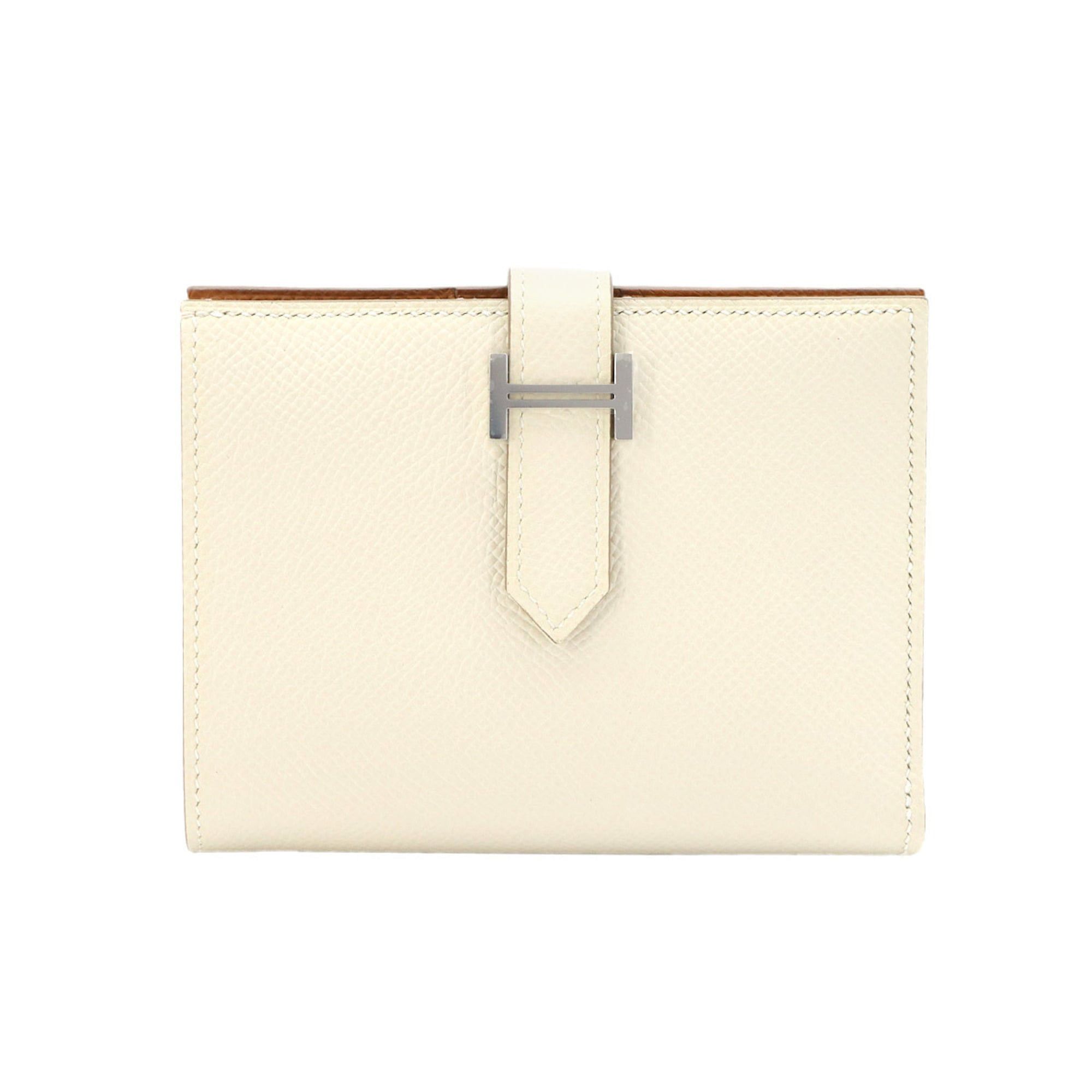Hermes Hermes Bearn Compact Verso Bi-fold Wallet, Epsom Leather, Craie Gold, U Stamp, Silver Hardware. Size ONE SIZE - 1 Thumbnail