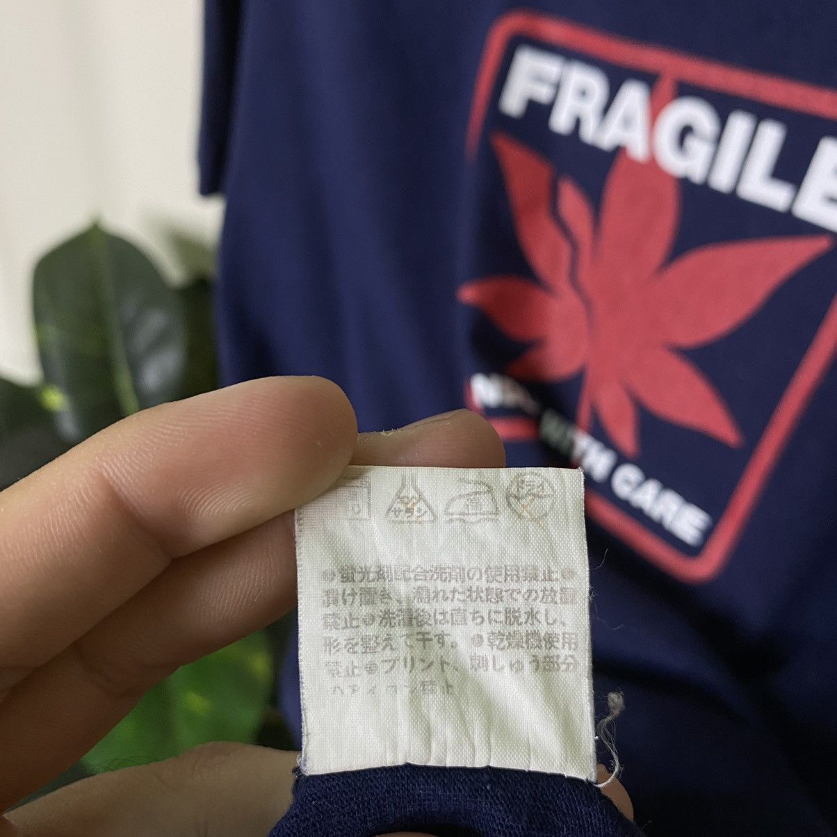 Vintage Vintage 1990s Marijuana Leaf Handle With Care Humor Tee Size US M / EU 48-50 / 2 - 5 Thumbnail