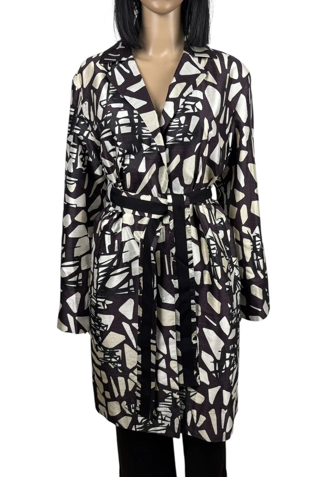 Hugo Boss Hugo Boss Silk Printed Belted Coat size UK10 IT42 Size M / US 6-8 / IT 42-44 - 3 Thumbnail