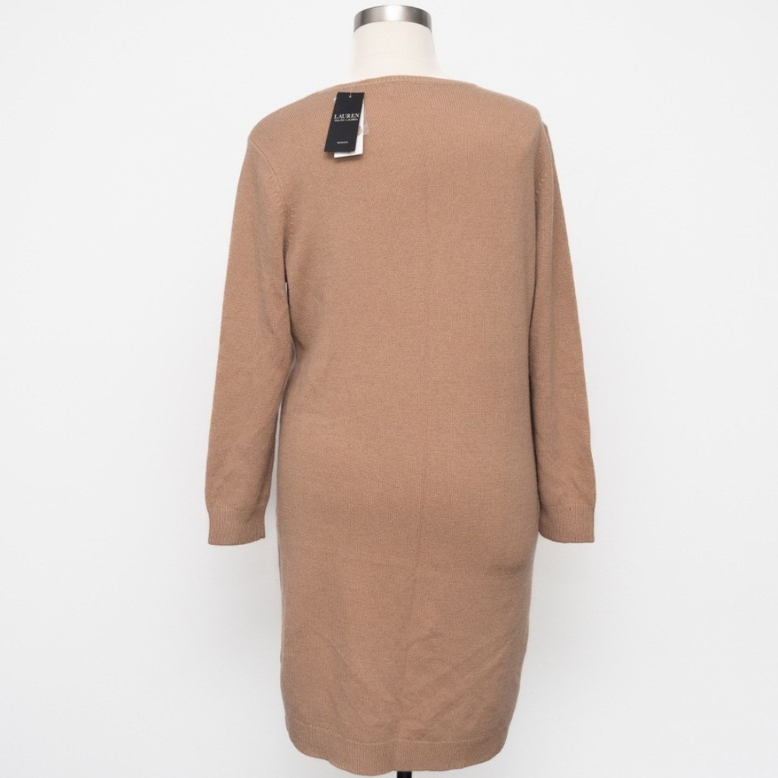 Lauren Ralph Lauren Lauren Ralph Lauren. Faux-Leather-Trim Wool-Cashmere Dress. Size XXL / US 16-18 / IT 52-54 - 3 Thumbnail