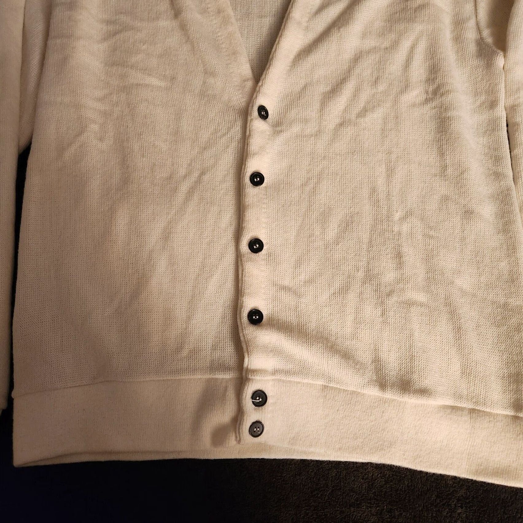 Jantzen VINTAGE Jantzen Cardigan Sweater Knit Mens Large Ivory USA Size US L / EU 52-54 / 3 - 2 Thumbnail