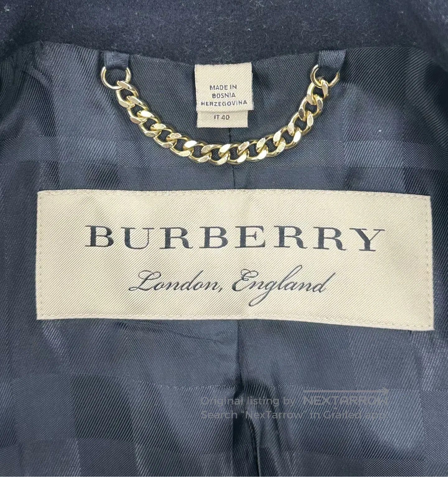 Burberry Burberry Classic Black Double Breasted Tweed Coat Jacket| Size XS / US 0-2 / IT 36-38 - 3 Thumbnail