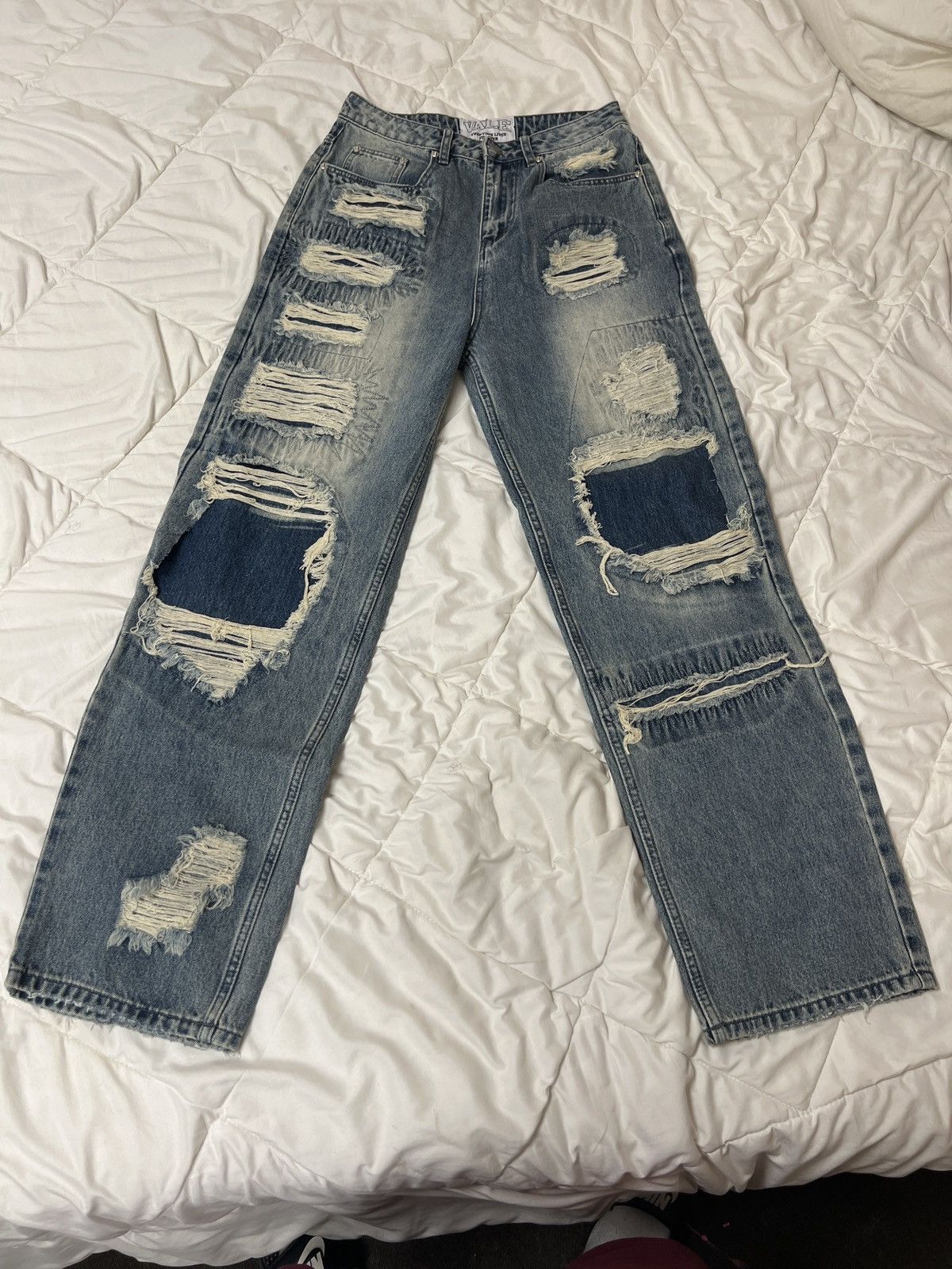 image of Vale Blue Kurt Distressed Denim, Men's (Size 30)