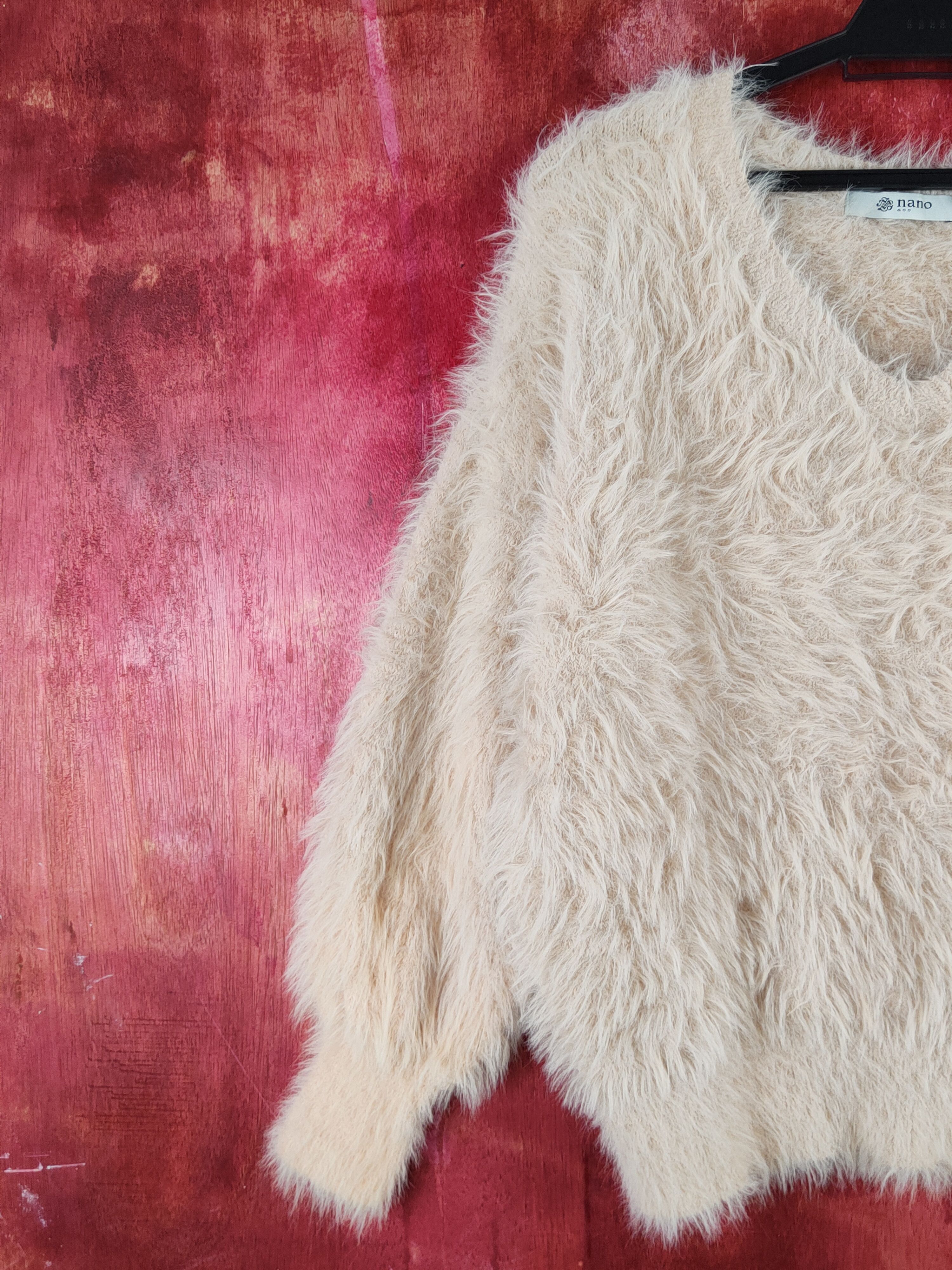 Japanese Brand Nano&co Peach Shag Shaggy Fur Mohair Knitwear #S2231 Size M / US 6-8 / IT 42-44 - 3 Thumbnail