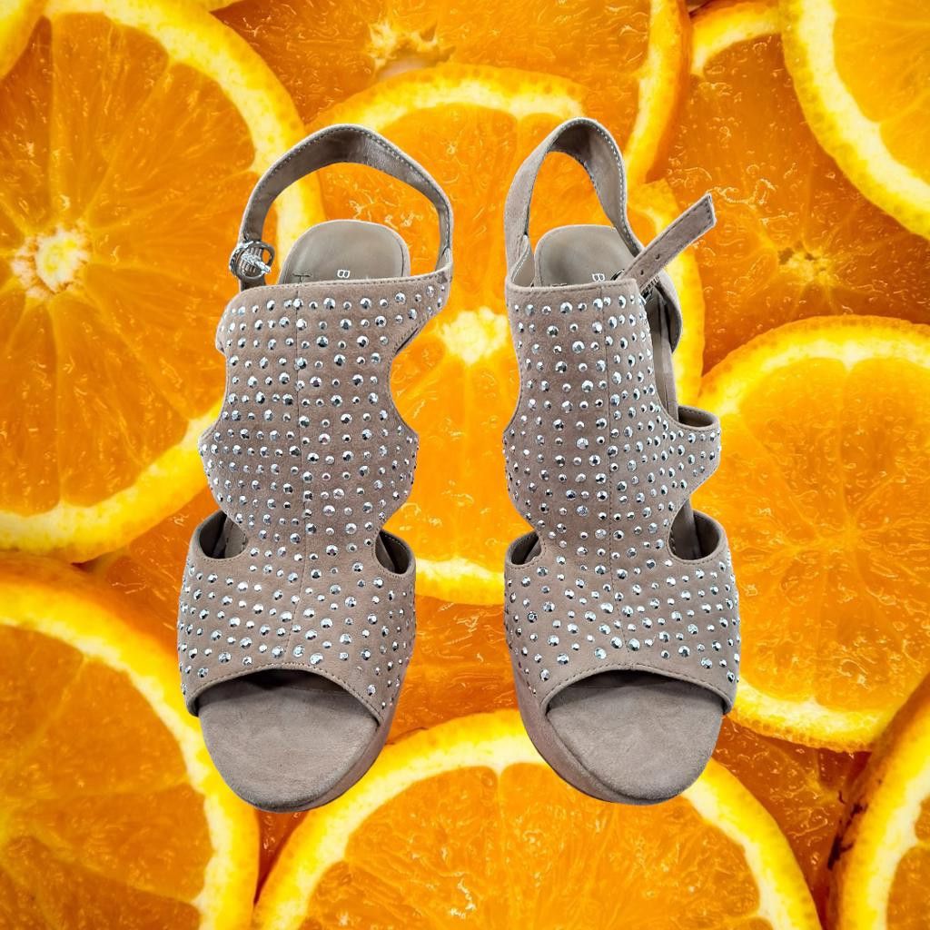 Other BCBGeneration Peep Toe Tan High Heels With Crystals Size 8.5 Size US 8.5 / IT 38.5 - 2 Thumbnail