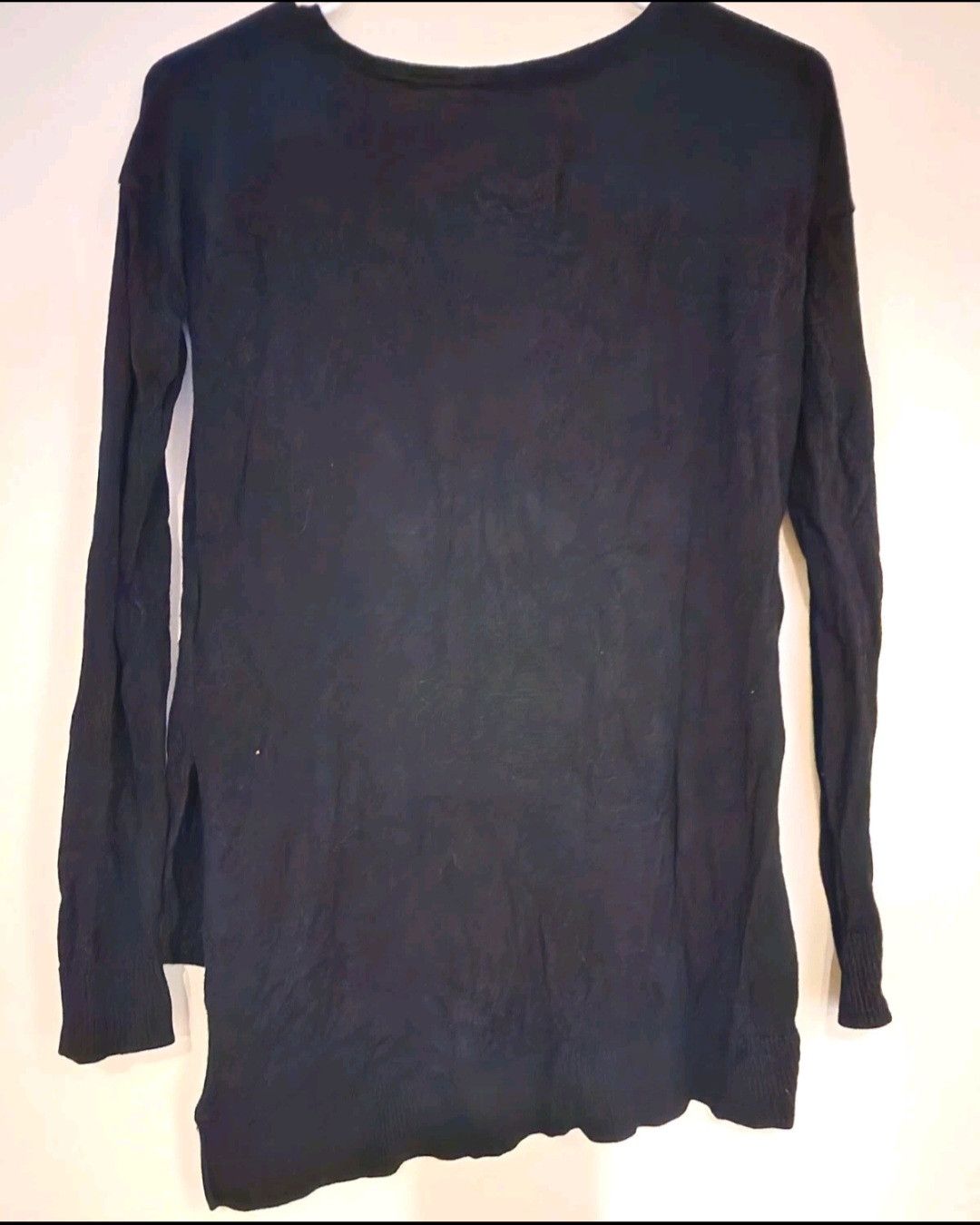 Express Express Black Asymmetrical Long U Scoop Neck Sweater XS Size XS / US 0-2 / IT 36-38 - 2 Thumbnail