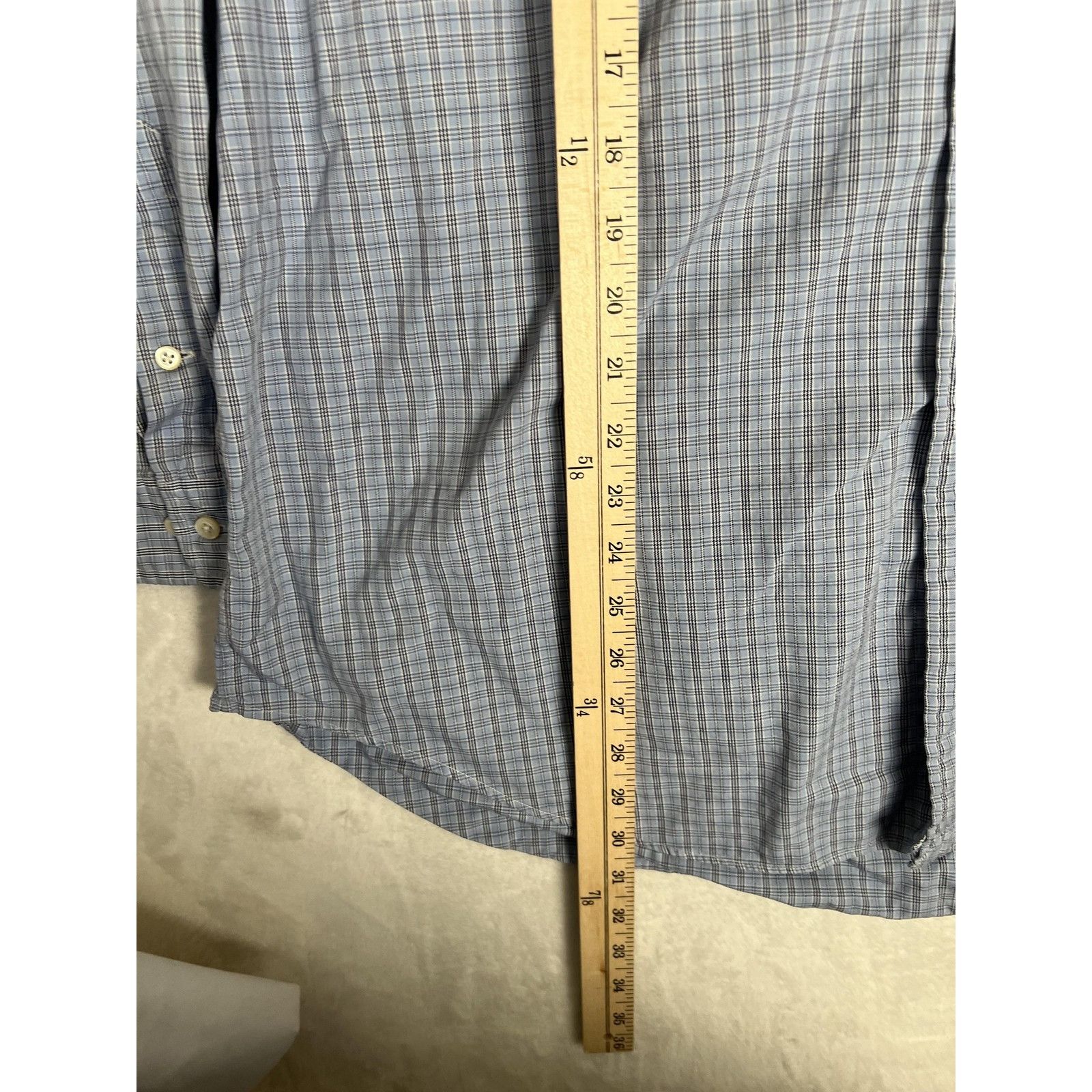 Ralph Lauren Ralph Lauren Shirt Mens 17 34/35 Blue Plaid Yarmouth Pinpoin Size US XL / EU 56 / 4 - 4 Thumbnail
