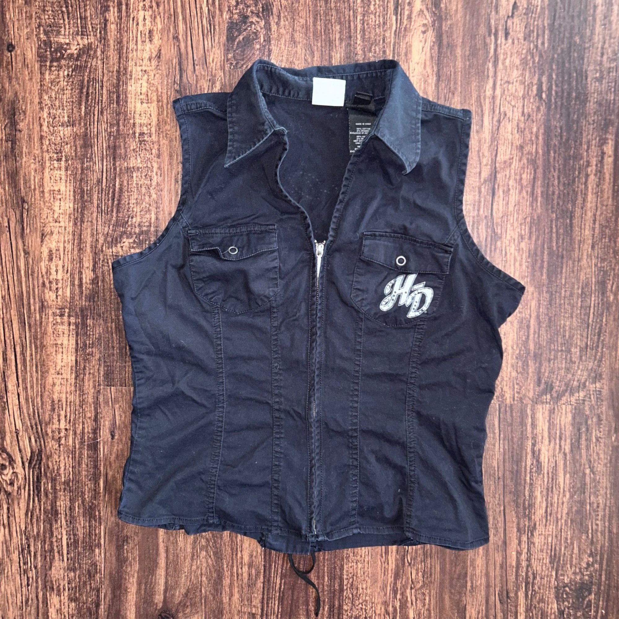 Harley Davidson Vintage/Y2K Rhinestone Harley Davidson Button-Up Vest Size L / US 10 / IT 46 - 1 Thumbnail