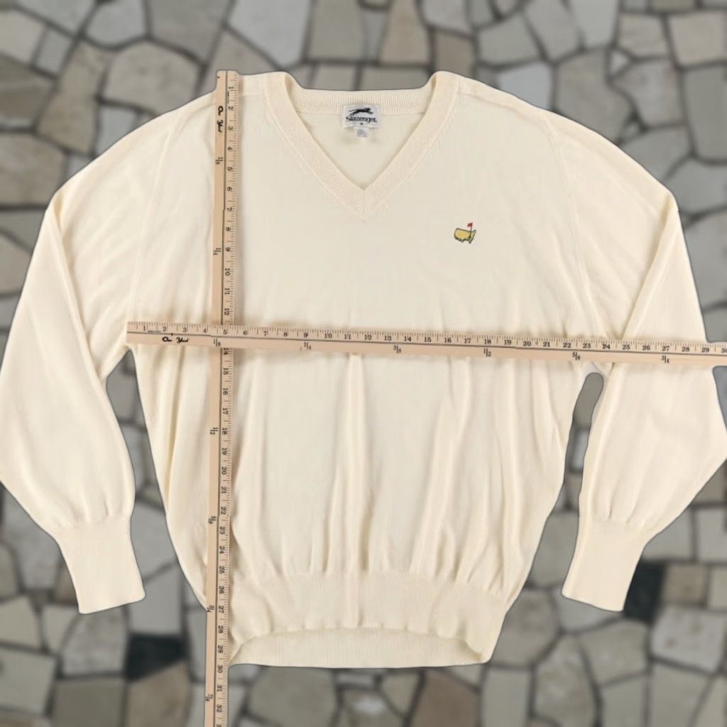Vintage VTG Slazenger x Masters Solid V-Neck Cotton Sweater Cream Men's XL Shirt Size US XL / EU 56 / 4 - 1 Thumbnail