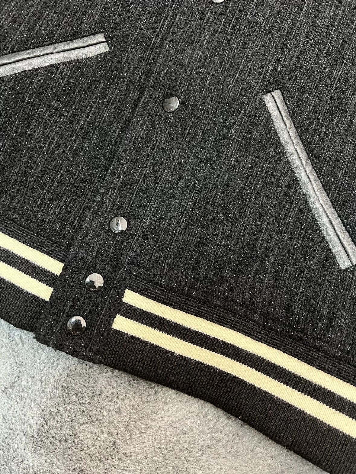 Saint Laurent Paris Black Sequinned Teddy Jacket sz 52 Size US L / EU 52-54 / 3 - 6 Thumbnail