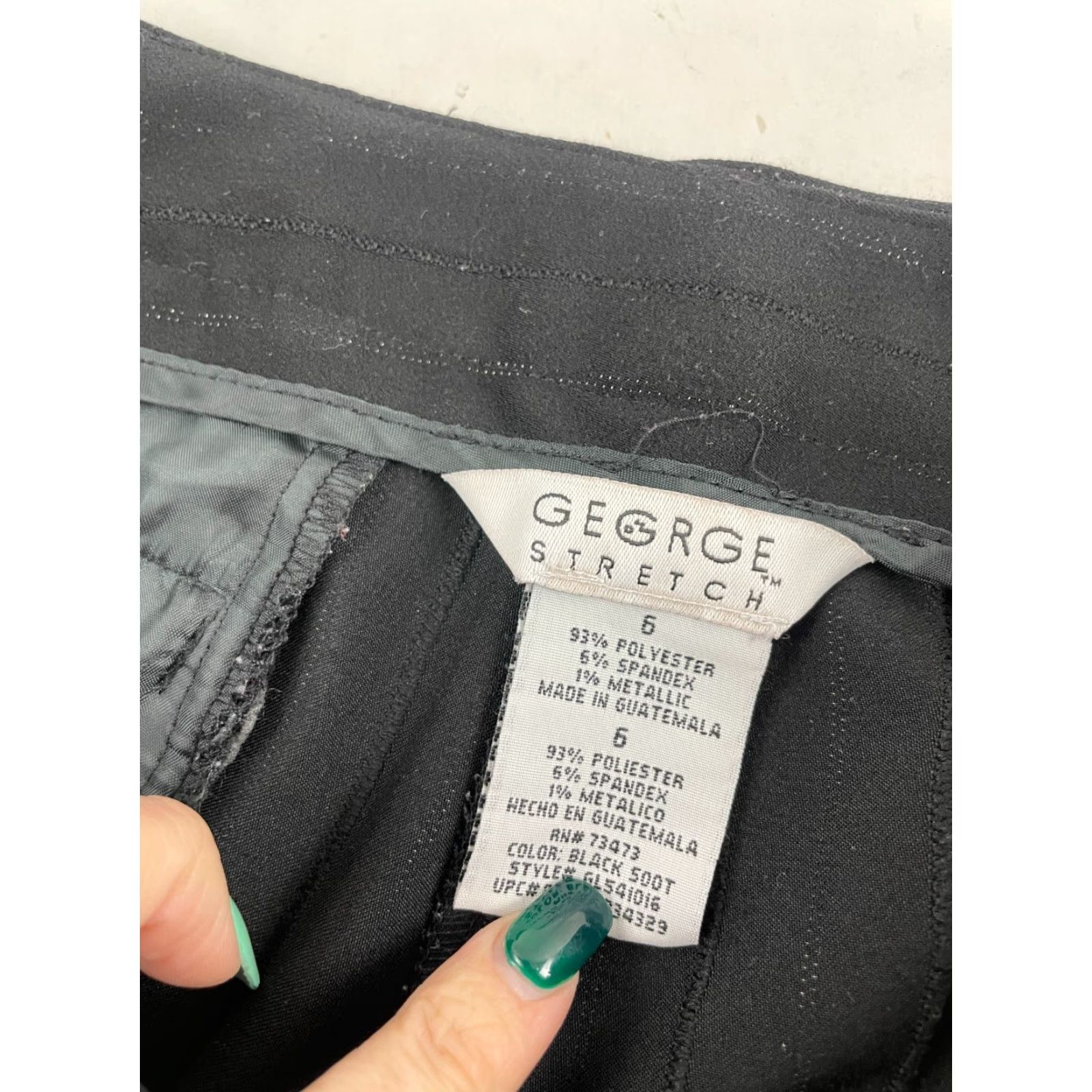 George George Dress Pants Women's Size 6 Black Striped Mid Rise Flat Front Pants Womens Size 28" / US 6 / IT 42 - 7 Thumbnail