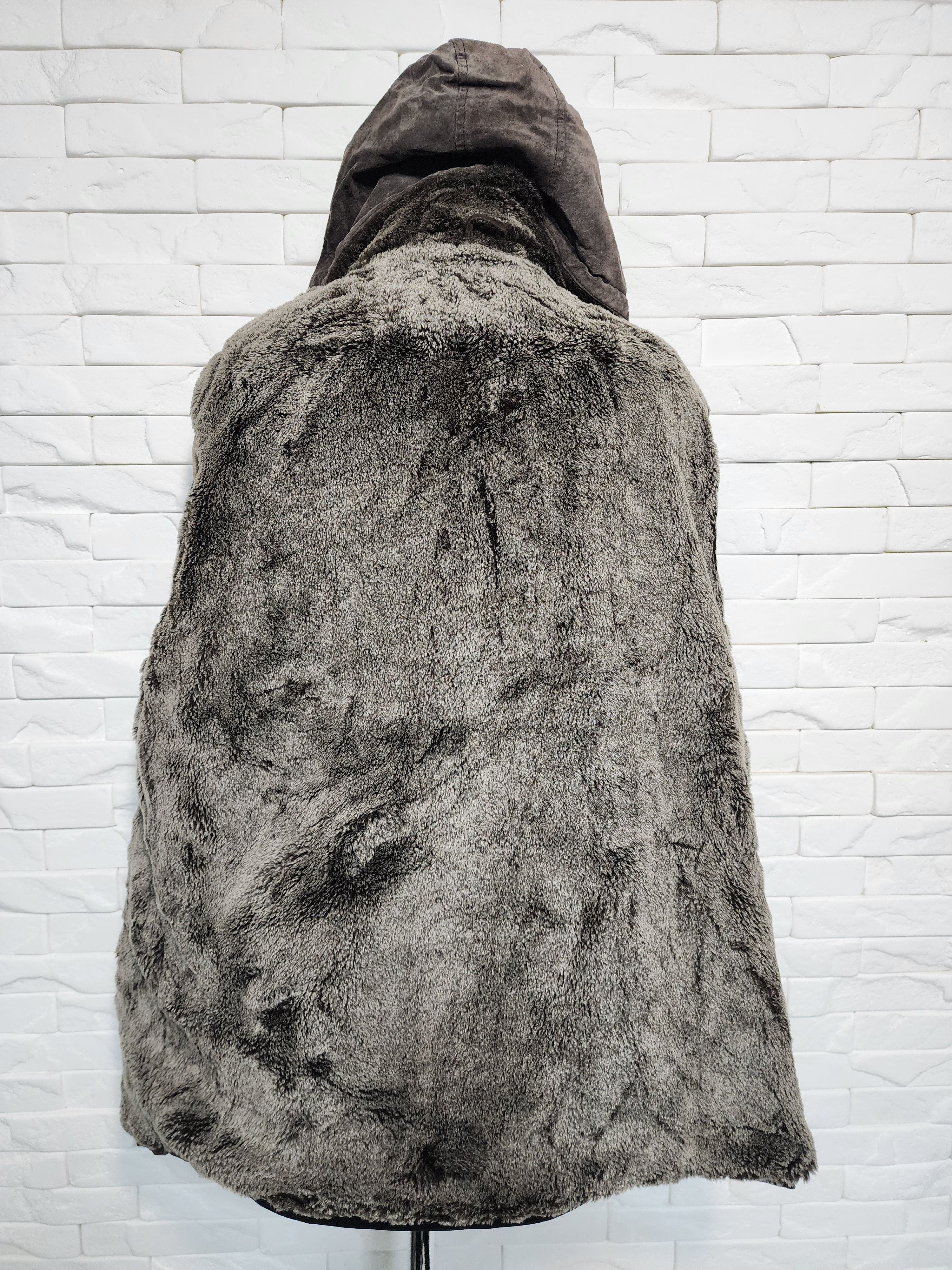 Genuine Leather Brown Suede Leather Jacket: Women's Outerwear With Hood Size XXL / US 16-18 / IT 52-54 - 8 Thumbnail