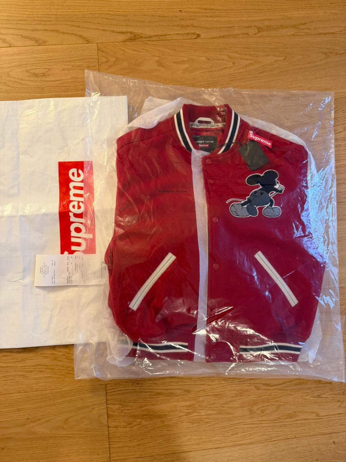 Supreme Supreme Number (n)ine Mickey Mouse Varsity Jacket | Grailed