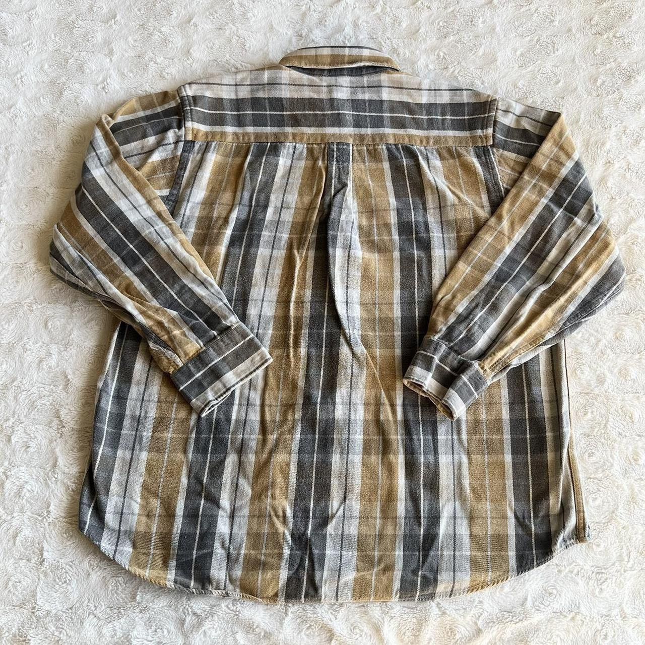 Fieldmaster Vintage Fieldmaster Flannel Shirt Mens XL Yellow Gray Madras Size US XL / EU 56 / 4 - 2 Thumbnail