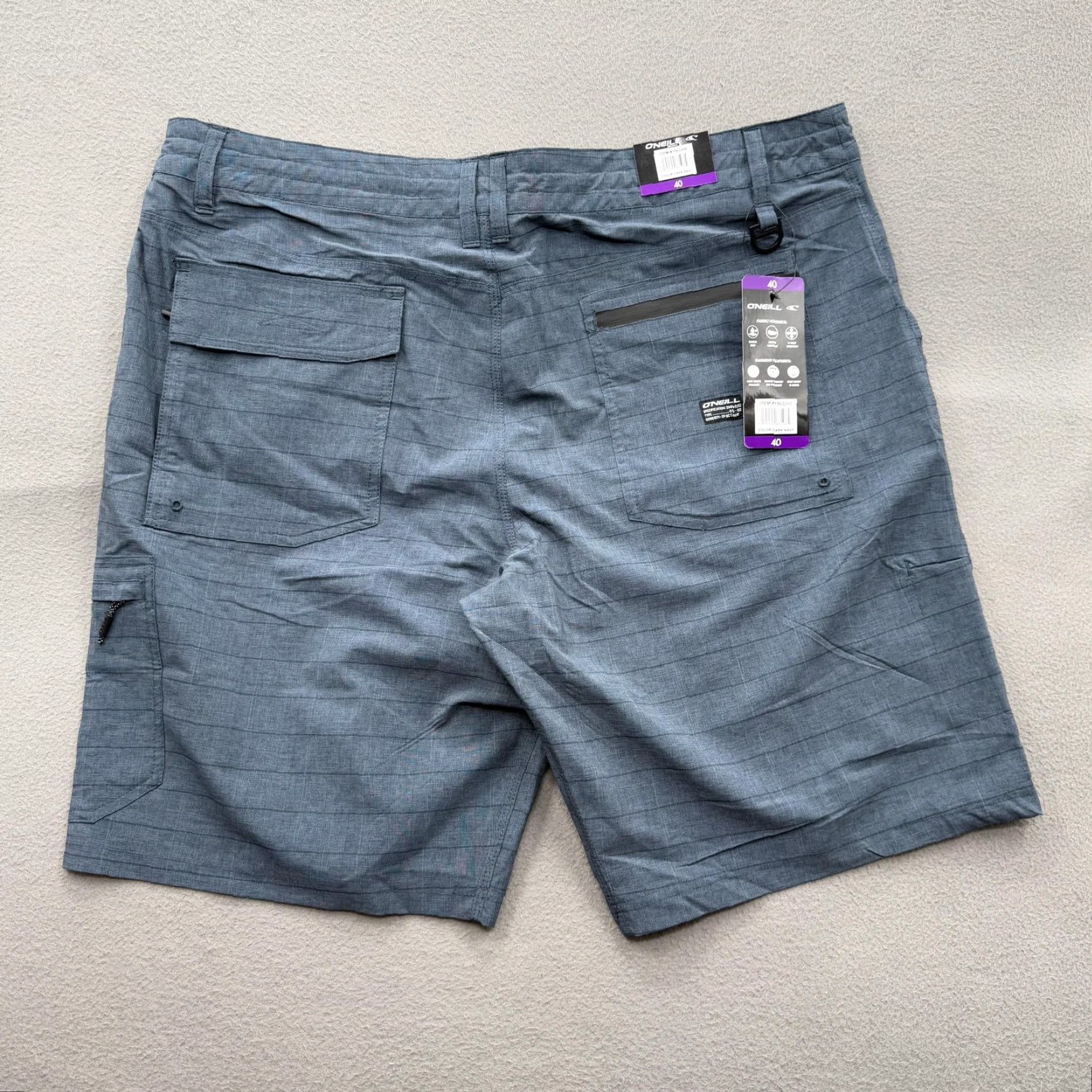 O'Neill O'Neill Crossover Shorts Mens 40 Dark Navy Quick Dry Stretch Pocket NWT Outdoor Cargo 11" Inseam Mens Blue NWT Size US 40 / EU 56 - 2 Thumbnail