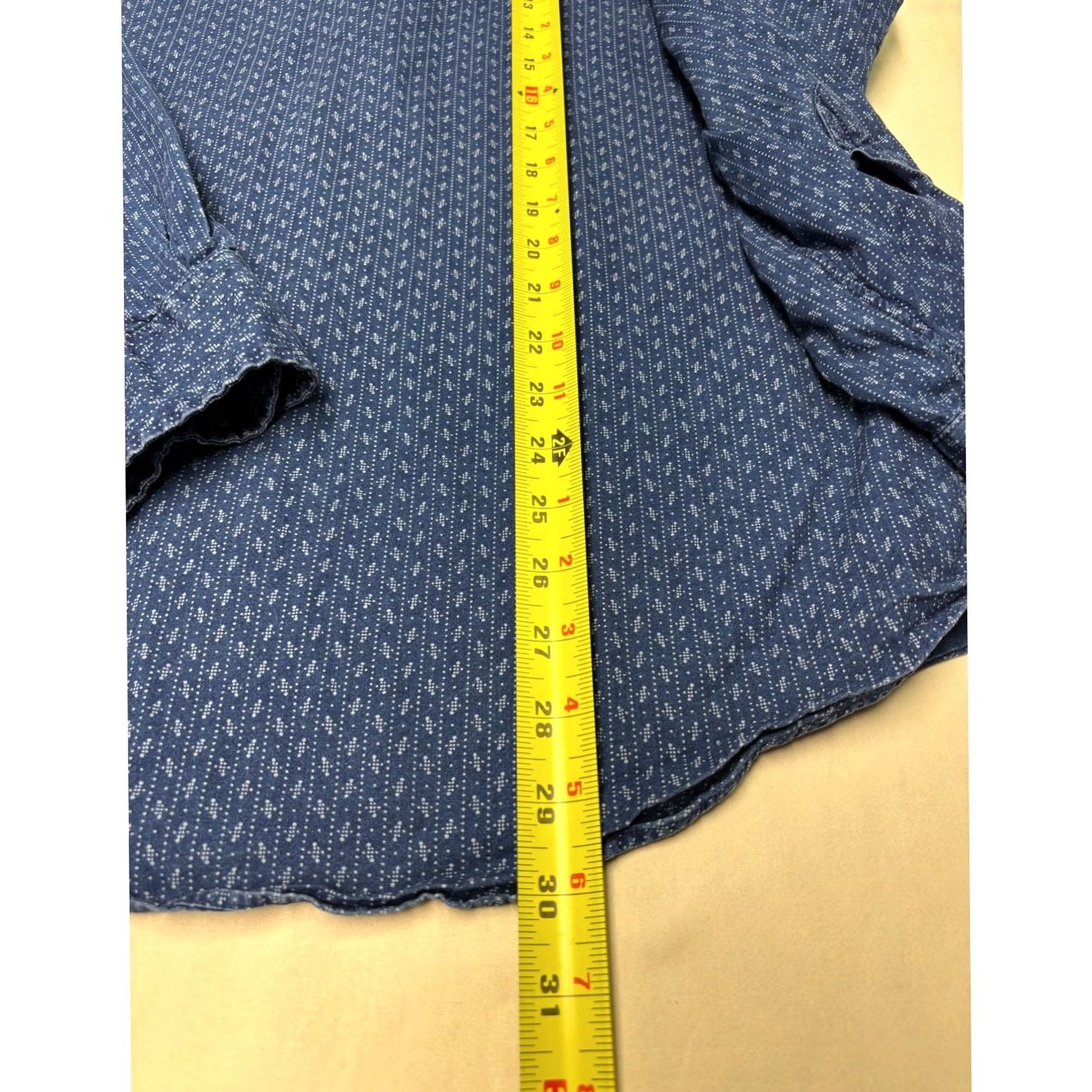 Polo Ralph Lauren Polo Ralph Lauren Mens Slim Fit Indigo Blue Micro Dot Cotton Button Up Shirt L Size US L / EU 52-54 / 3 - 7 Thumbnail