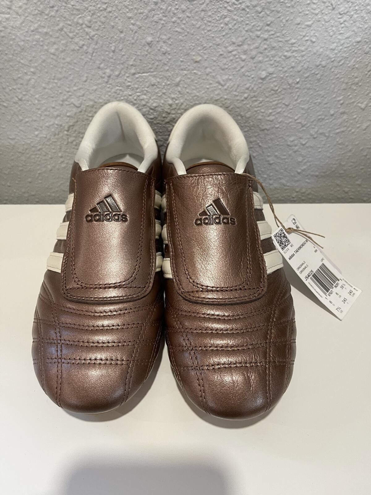 Adidas Adidas Taekwondo Shoes Brown with White Stripes Size 7.5 Size US 7.5 / IT 37.5 - 3 Thumbnail