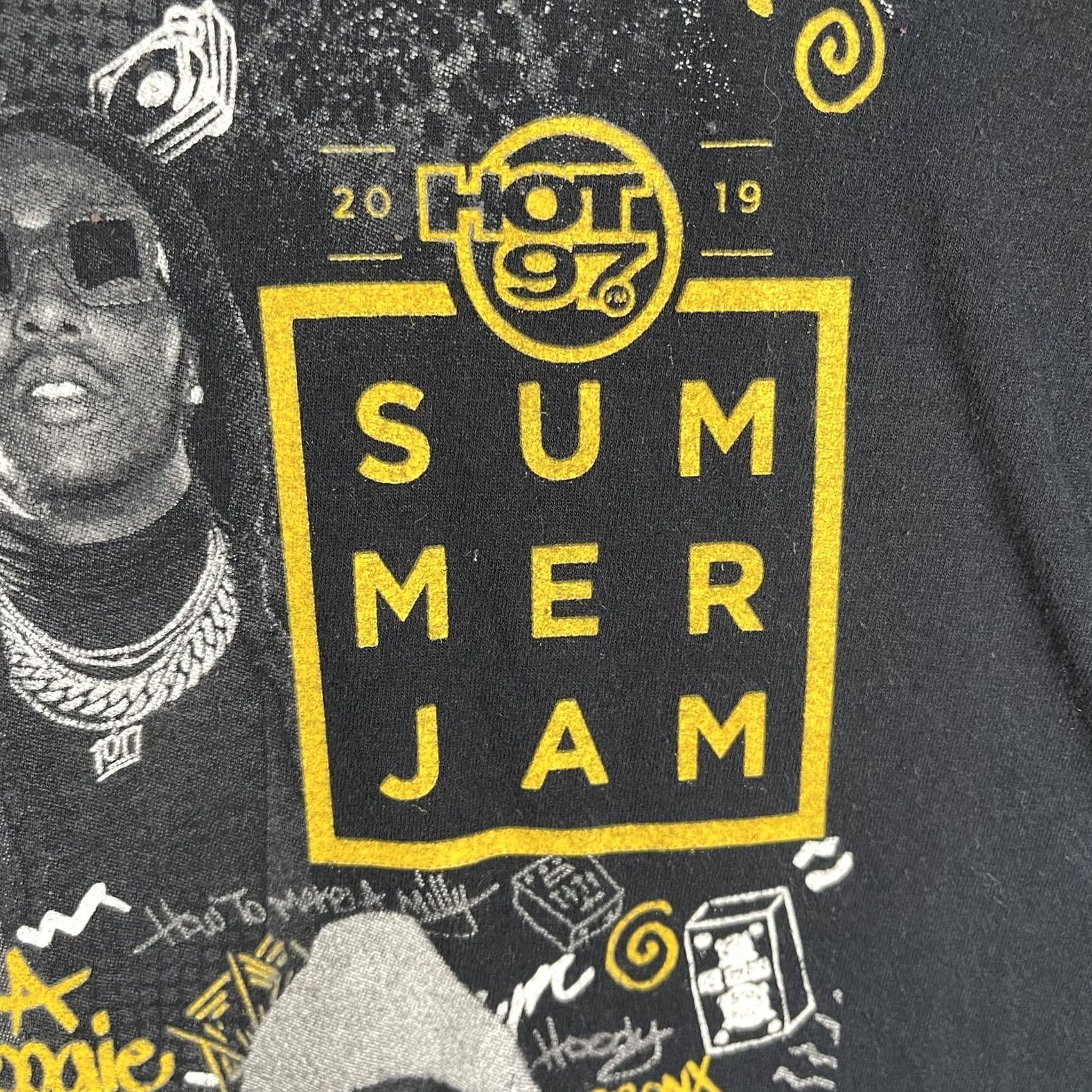 Fruit Of The Loom Hot 97 Summer Jam Shirt Mens XL Black 2019 MetLife Stadium Hip Hop Tee Shirt Size US XL / EU 56 / 4 - 3 Thumbnail