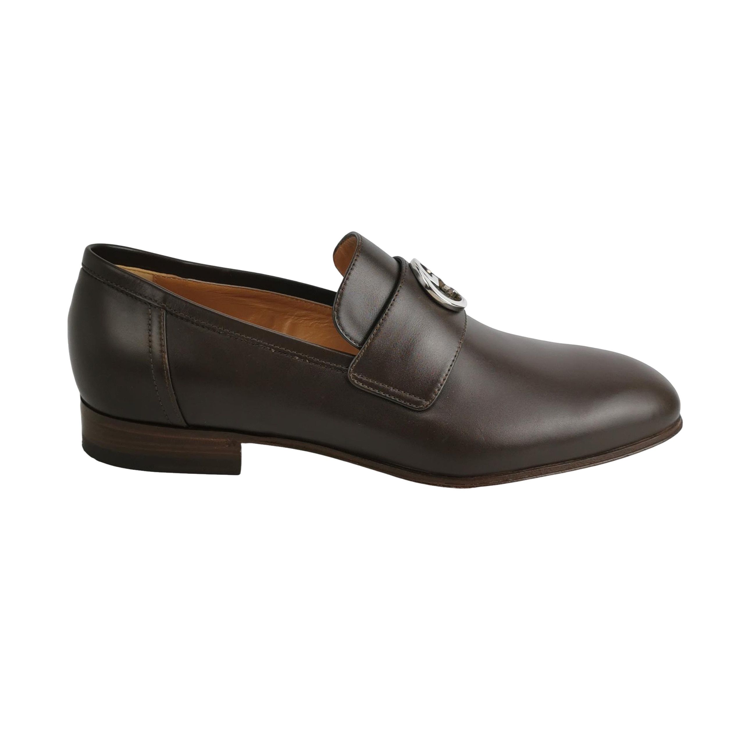 Gucci Gucci Interlocking G Leather Loafers US 7.5 / 40.5 Size US 7 / EU 40 - 1 Thumbnail