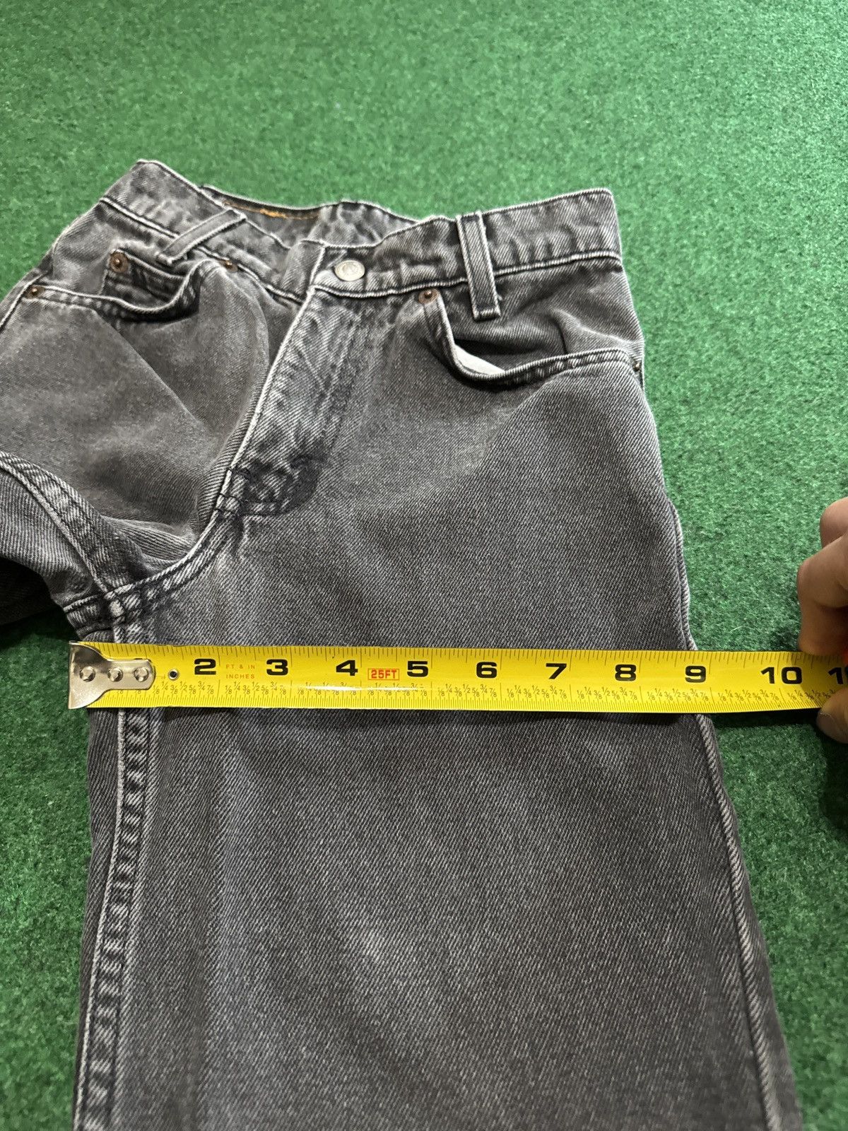 Levi's Vintage Clothing Vintage 90s Levi’s 550 Relaxed 23x26 Dark Wash Black Jeans Size 23" - 11 Thumbnail