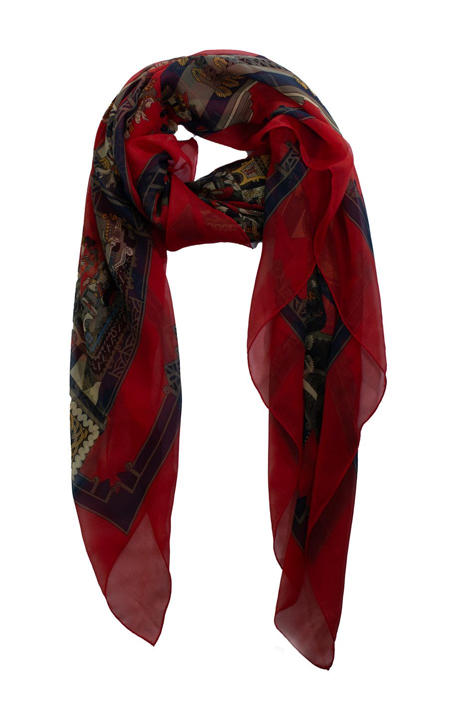 Hermes Hermes, Astres et Soleils silk scarf in red Size ONE SIZE - 2 Thumbnail
