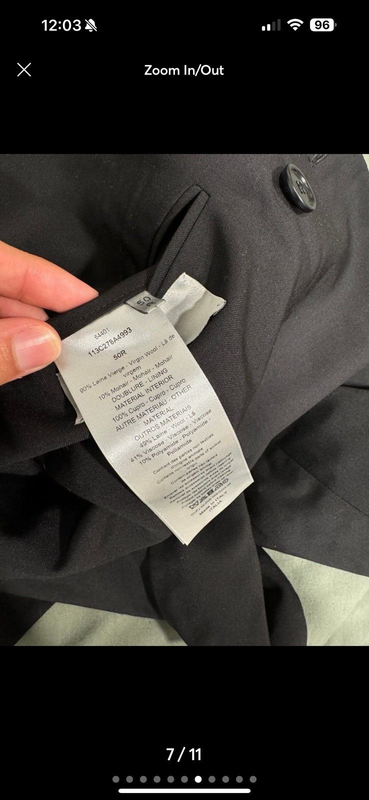 Dior Dior Workwear men jacket wool blazer Size 40R - 7 Thumbnail