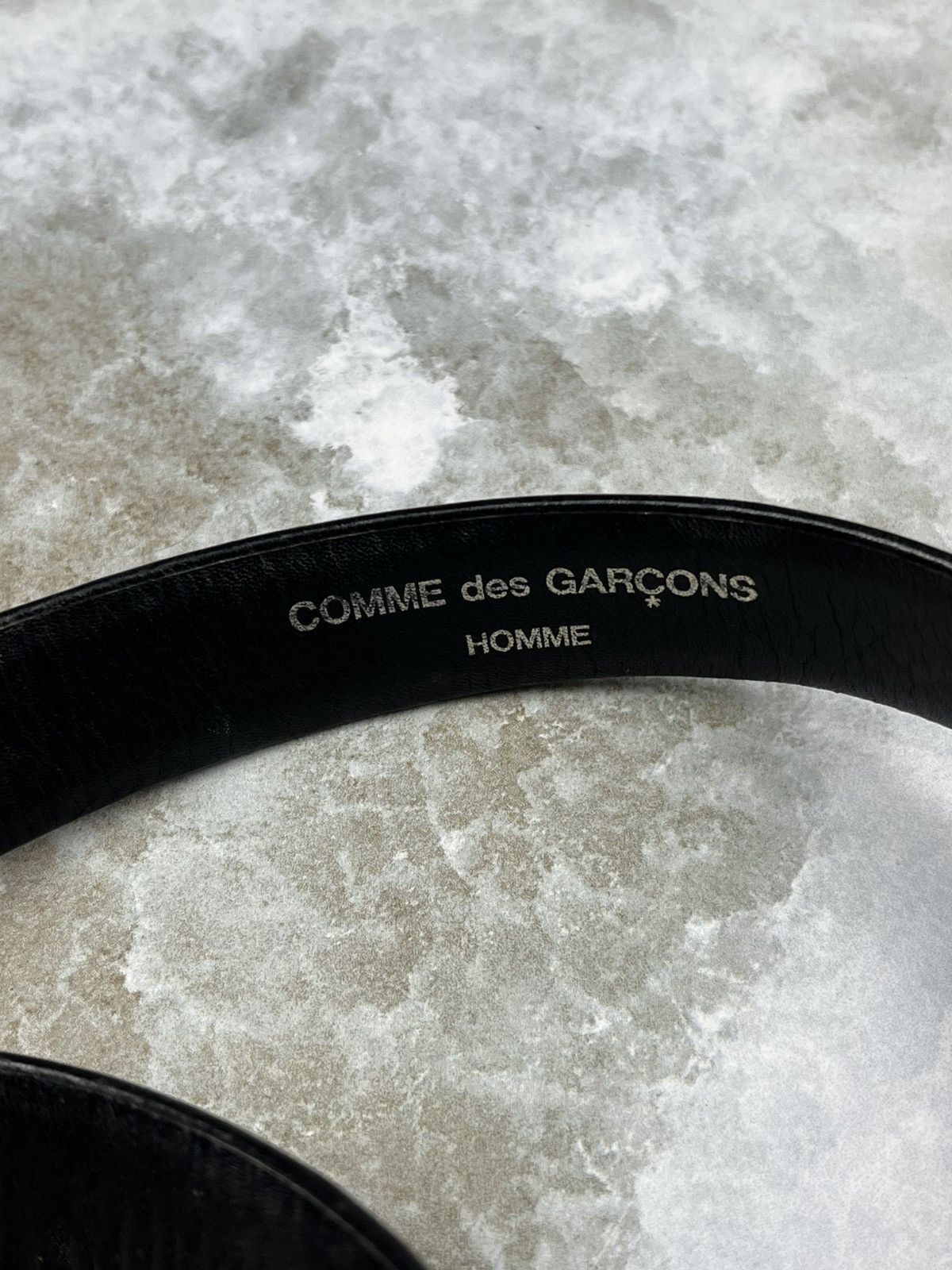 Comme des Garcons Comme des Garcons Homme Black Leather Buckle Belt Size ONE SIZE - 5 Thumbnail