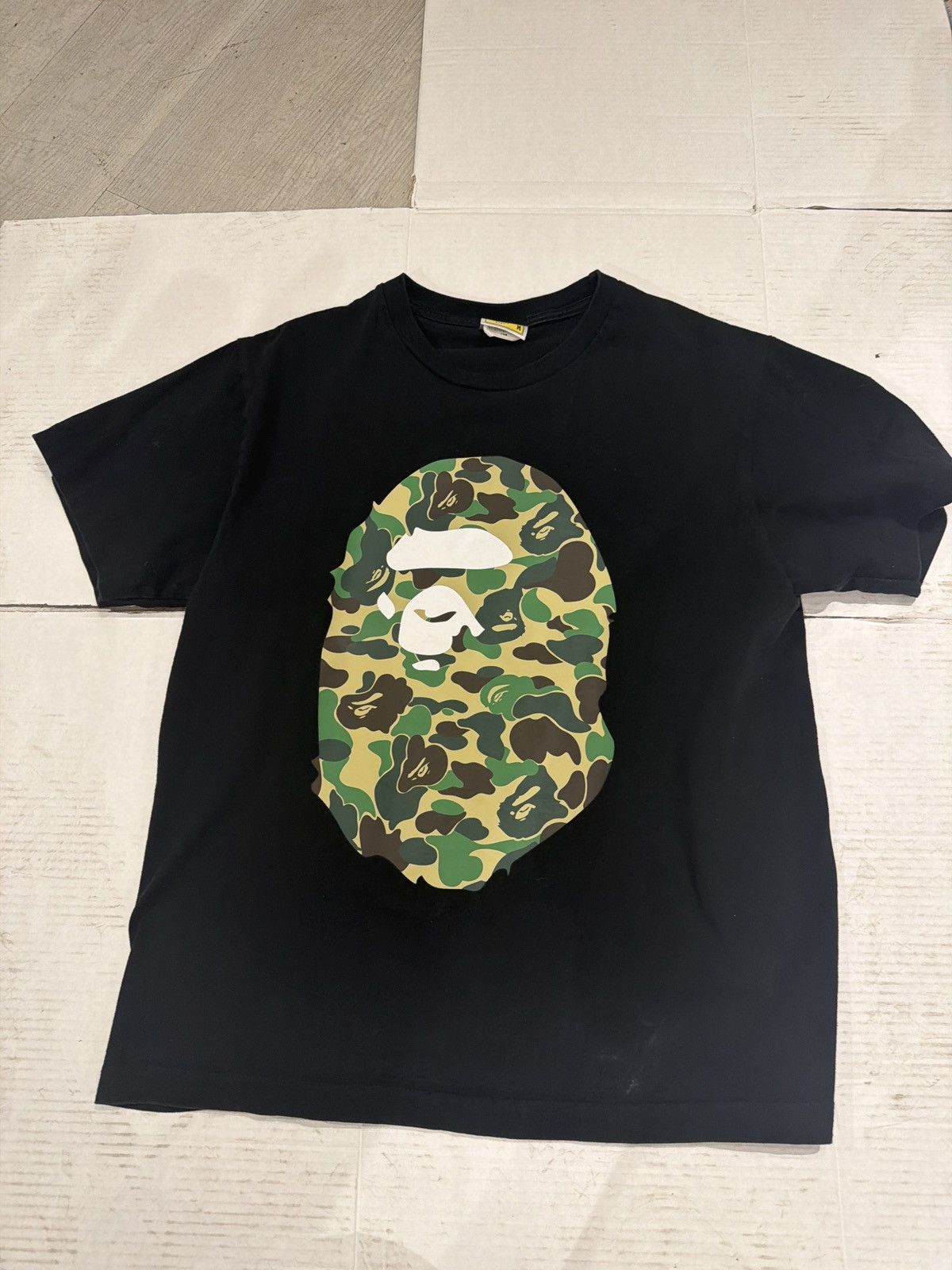 Bape Bape big head camo logo t shirt black Size US M / EU 48-50 / 2 - 1 Thumbnail