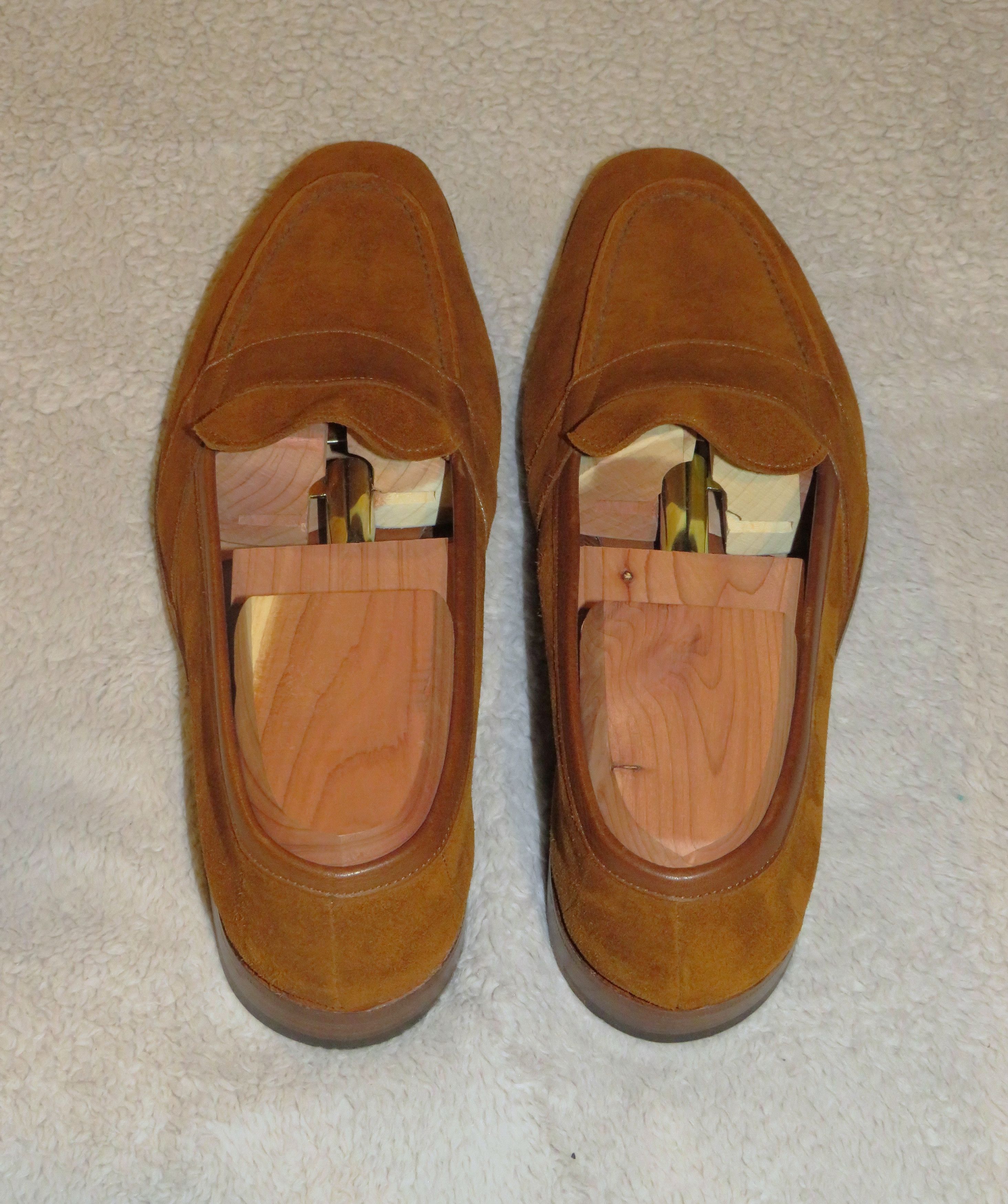 Edward Green Buckingham Tobacco Suede Unlined Loafers 8E Size US 8 / EU 41 - 6 Thumbnail