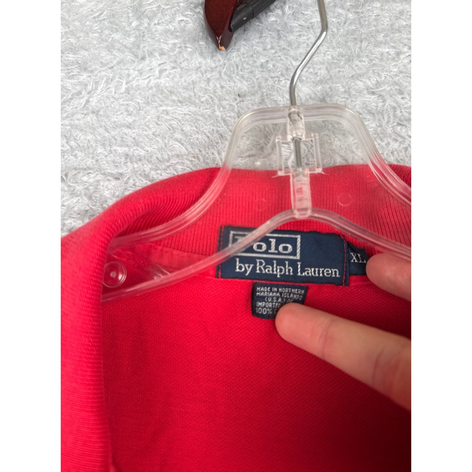 Ralph Lauren VINTAGE Ralph Lauren Polo Shirt Adult XL Red Short Sleeve 100% Cotton Jersey Button Embroidered Logo Modern American Sports Mens Size US XL / EU 56 / 4 - 7 Thumbnail