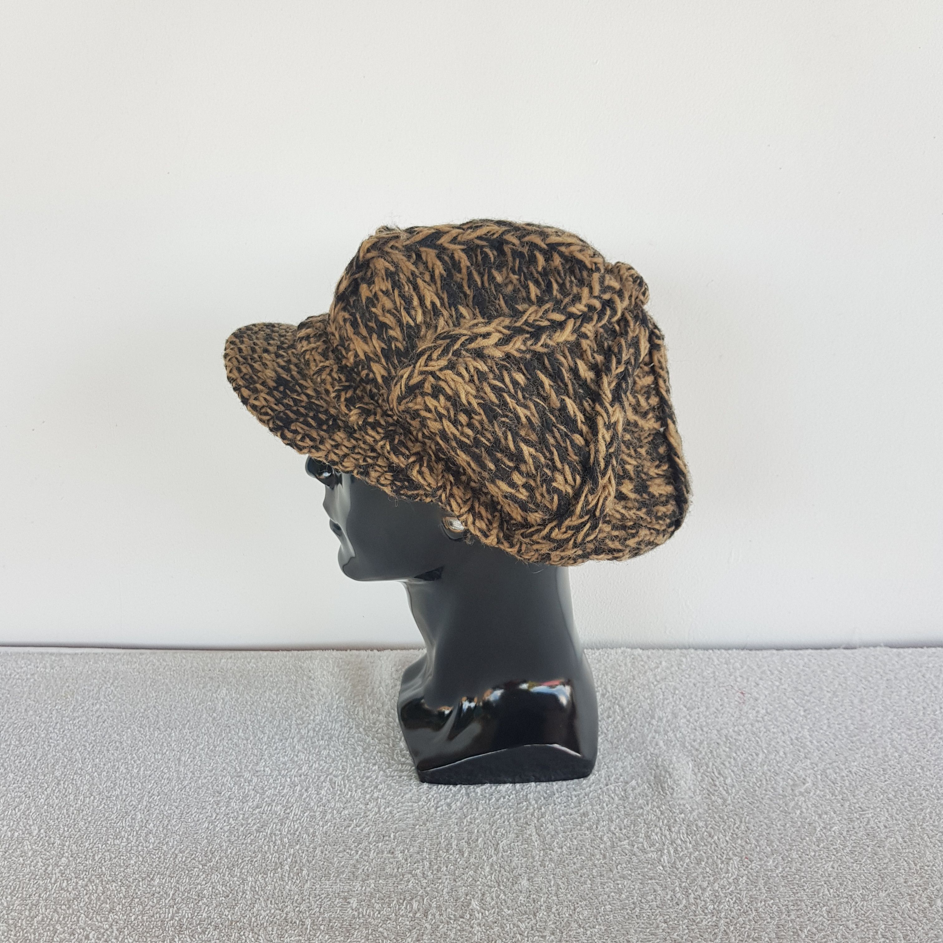 Homespun Knitwear Vintage Japanese Brim Crochet Ribbed Knit Beanie Caps Hats. Size ONE SIZE - 4 Thumbnail
