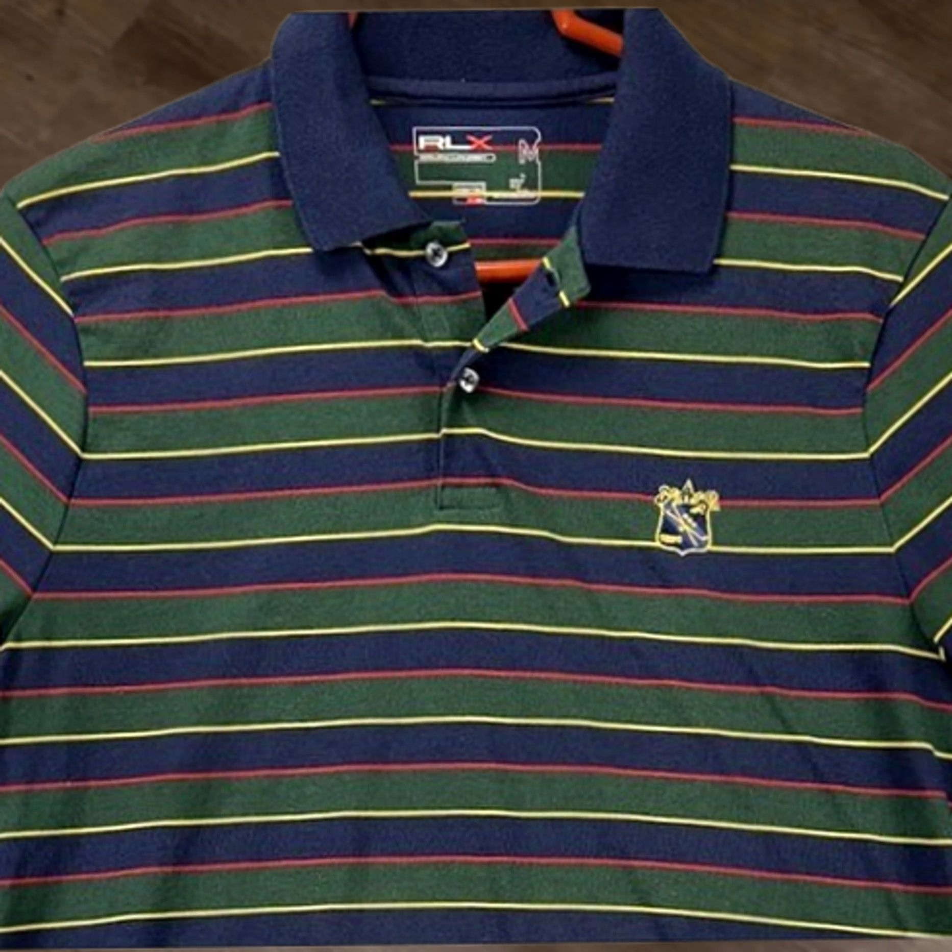 RLX Ralph Lauren RLX Ralph Lauren Golf Polo Shirt Mens Medium Green Striped Athletic Logo Rugby Shirt Size US M / EU 48-50 / 2 - 1 Thumbnail
