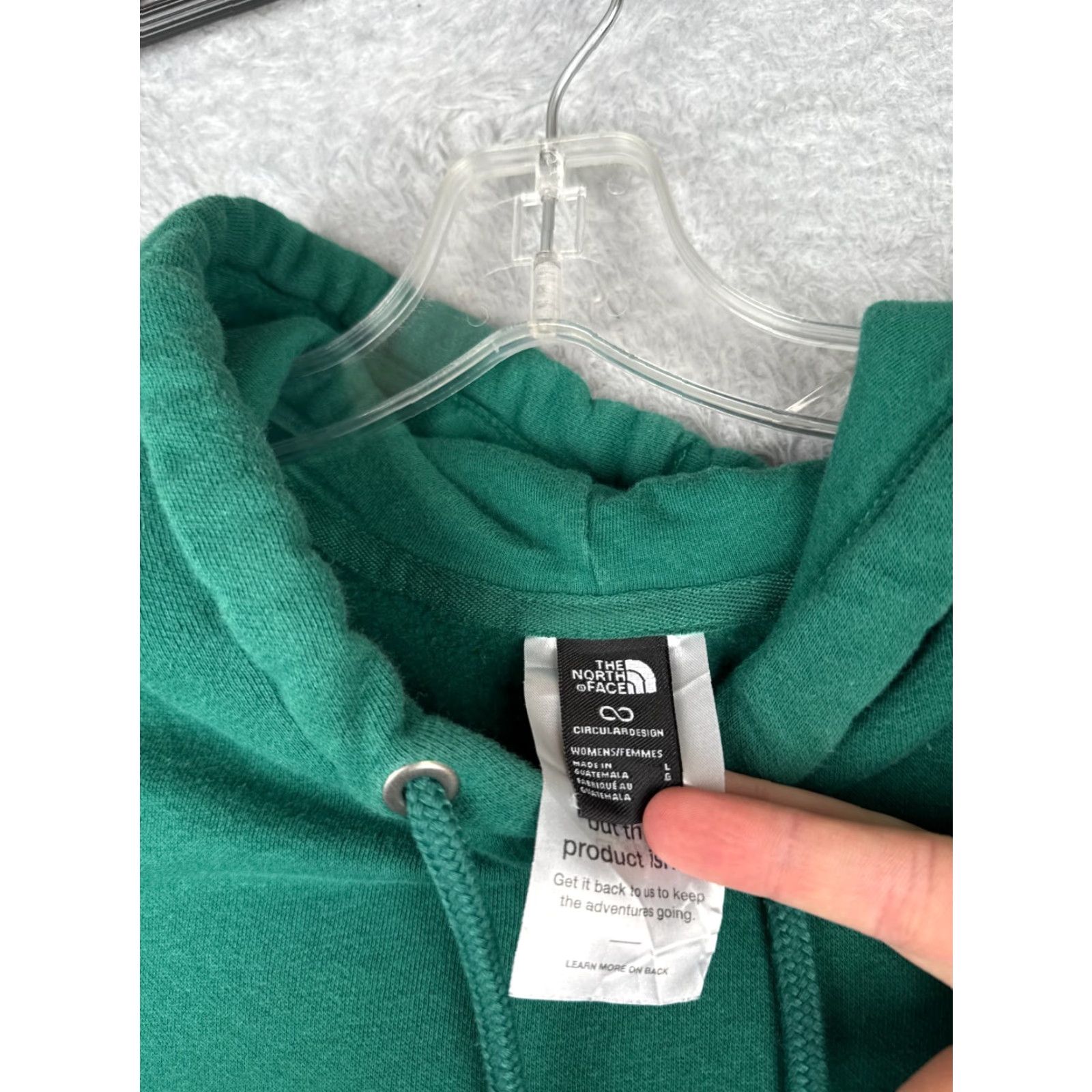 The North Face The North Face Hoodie Womens L Green Logo Cotton Blend Pockets Stains Vintage No N/A Size L / US 10 / IT 46 - 7 Thumbnail