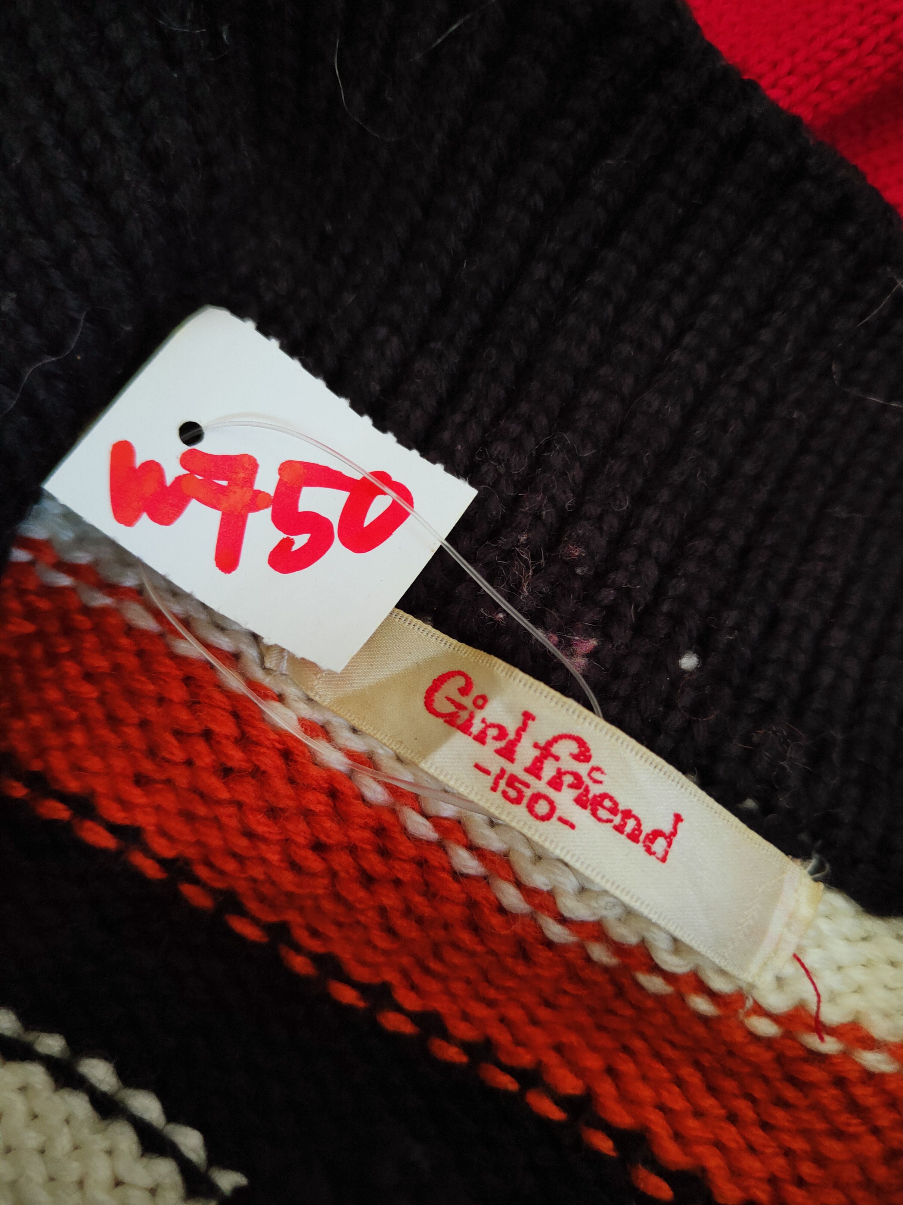 Japanese Brand × Vintage Girlfriend Black Orange Stripe Knitwear Sweatshirts #W750 Size US M / EU 48-50 / 2 - 11 Thumbnail