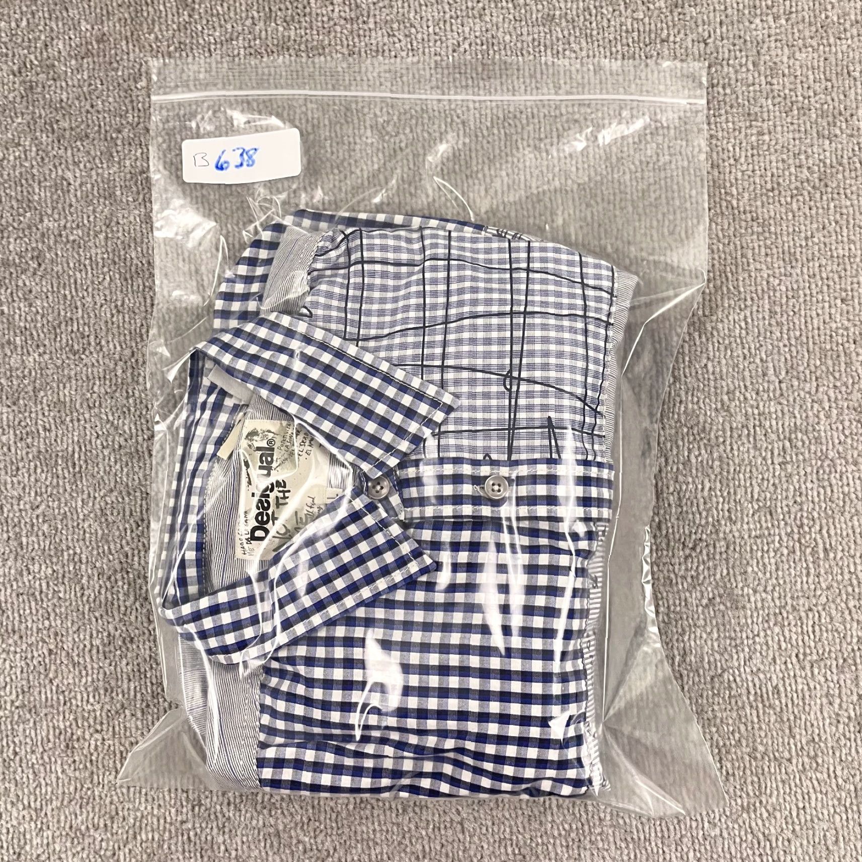 Desigual VINTAGE Desigual Shirt Mens Large Blue Patchwork Modernist Art Eclectic Button Up Size US L / EU 52-54 / 3 - 8 Thumbnail
