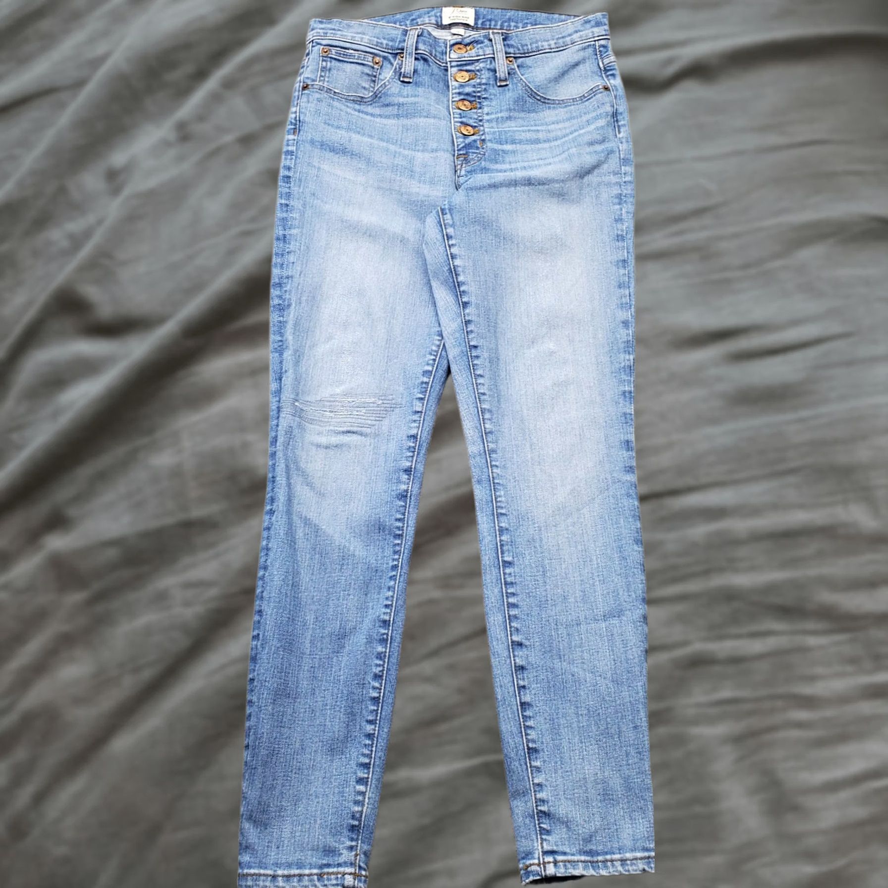 J.Crew J.Crew Womens 29 Blue Denim Toothpick Skinny Jeans High-Rise Button Fly Shirt? Size 29" - 1 Thumbnail