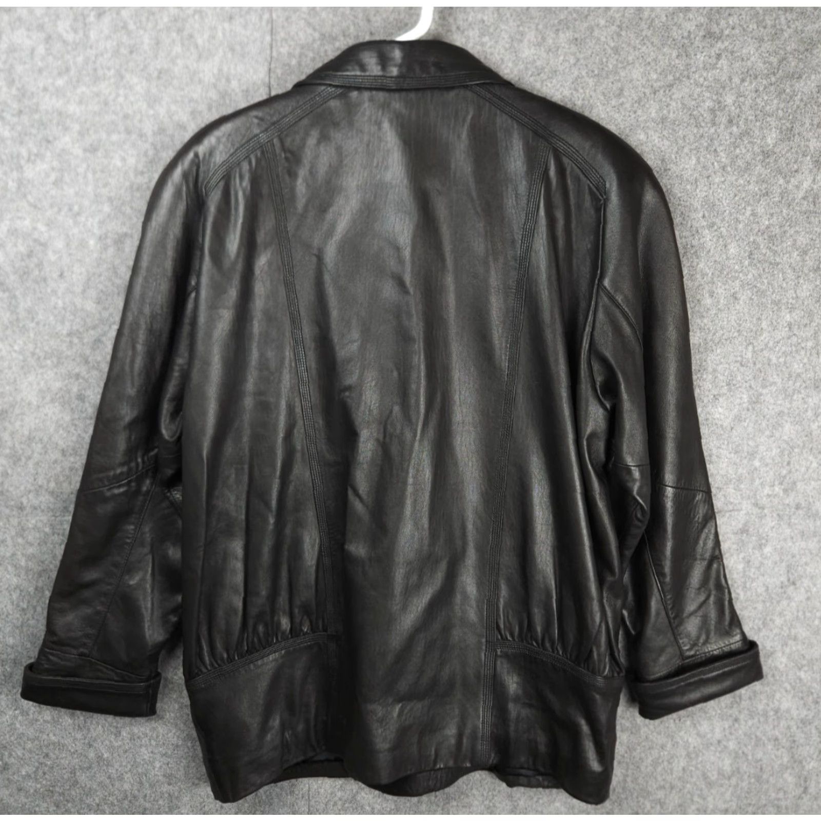 Vintage Sawyer of Napa Leather Jacket Men Large Black Button Heavy Pockets EUC Trench Coat Insulated Regular Pockets Button Size US L / EU 52-54 / 3 - 2 Thumbnail