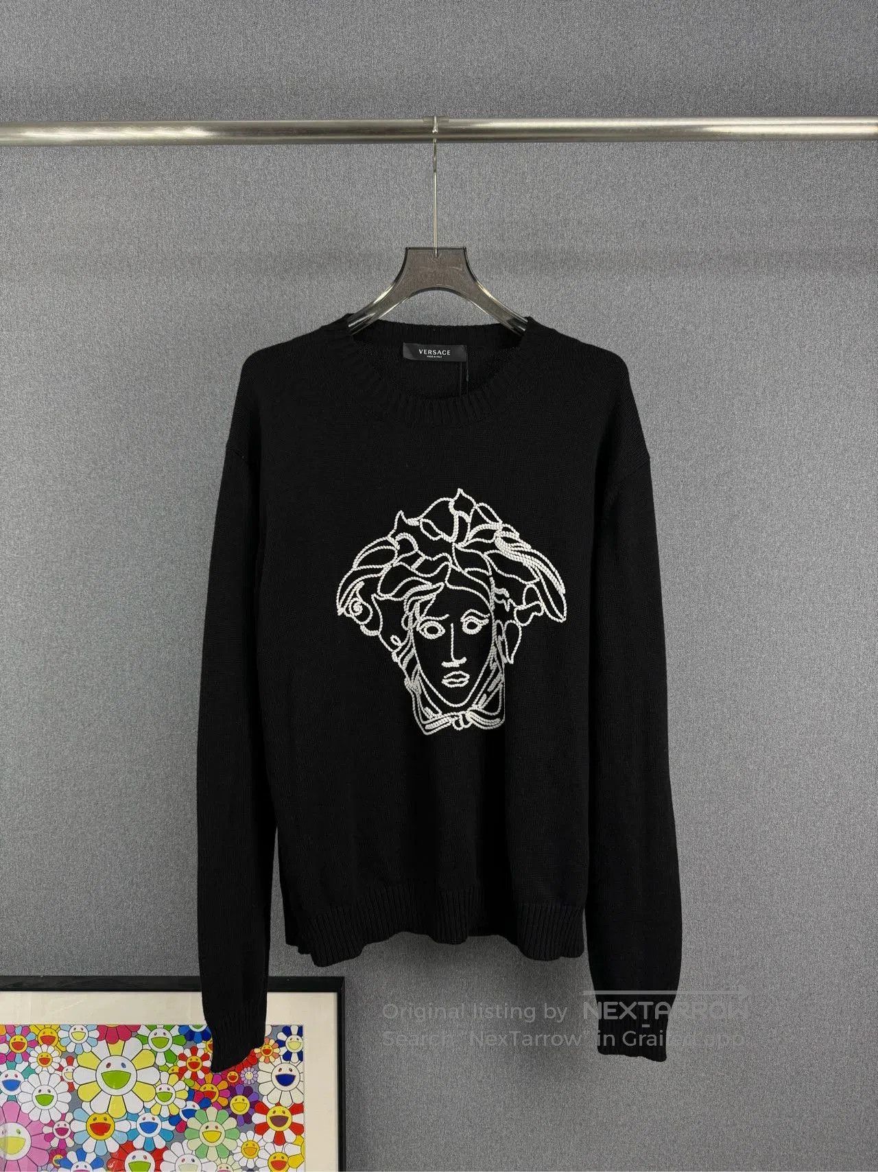 Versace versace black medusa embroidered sweater. Size US L / EU 52-54 / 3 - 1 Thumbnail