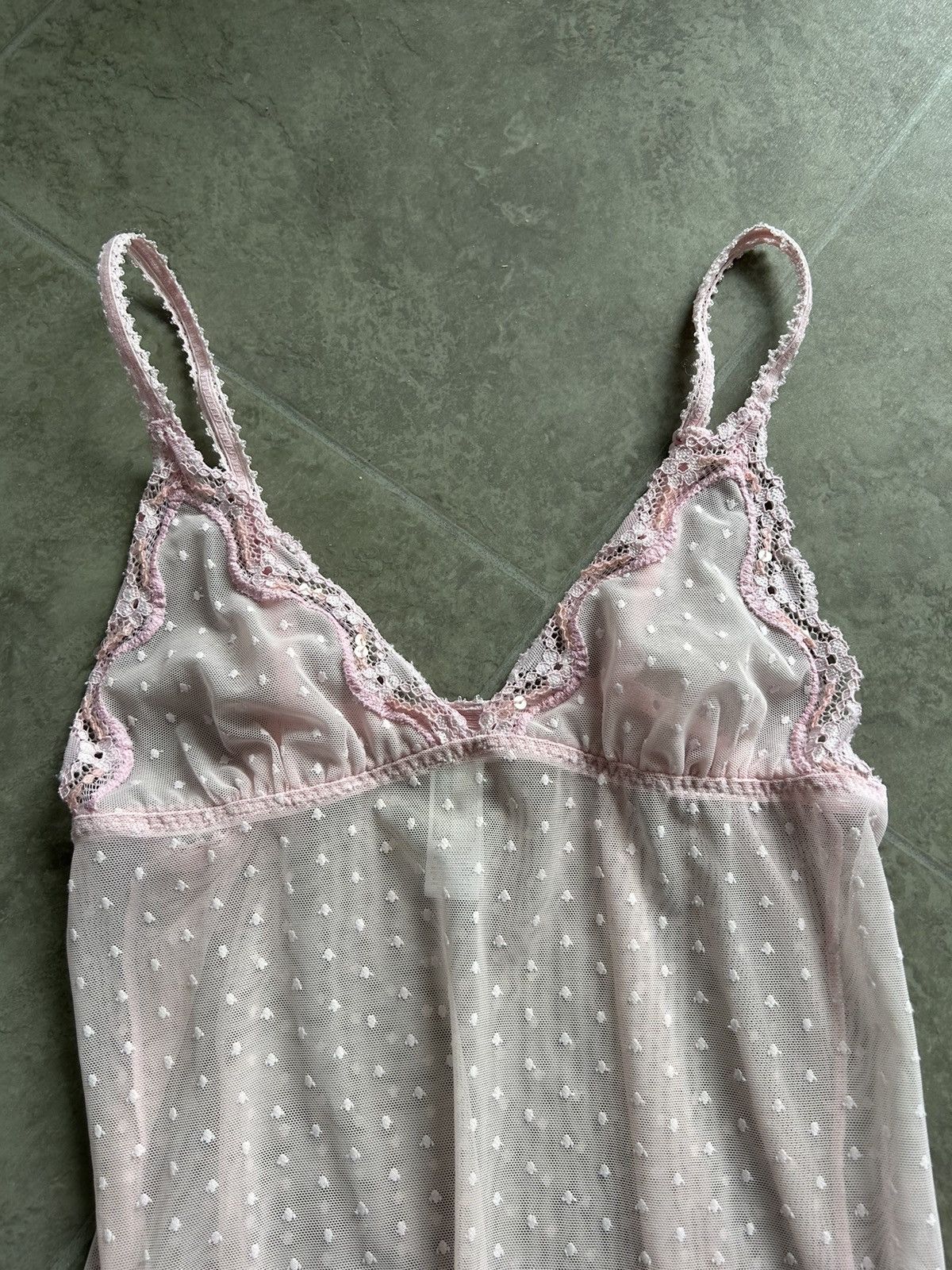 Vintage 🎀 Vintage pink lace lingerie mesh top coquette Size M / US 6-8 / IT 42-44 - 7 Thumbnail